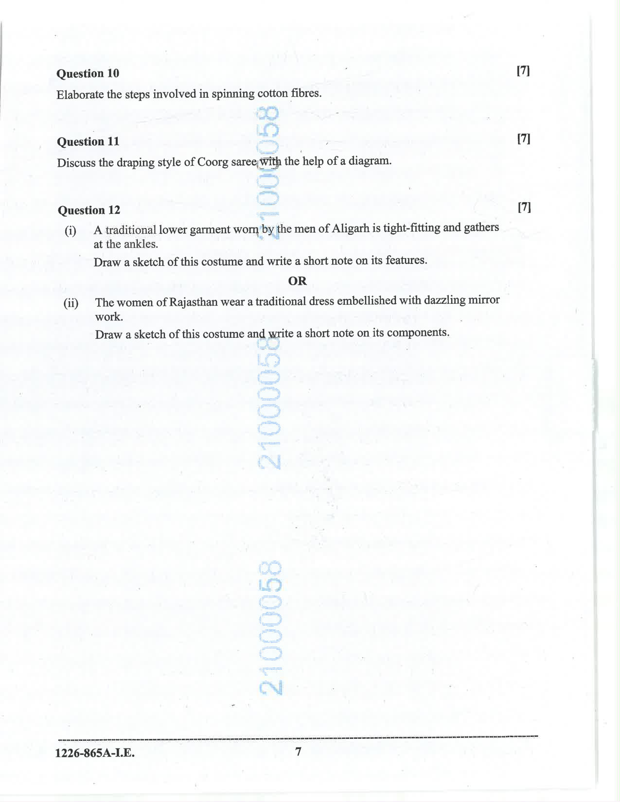ISC 2026 Fashion Designing Improvement Examination Question Paper for Class 12 — page 7