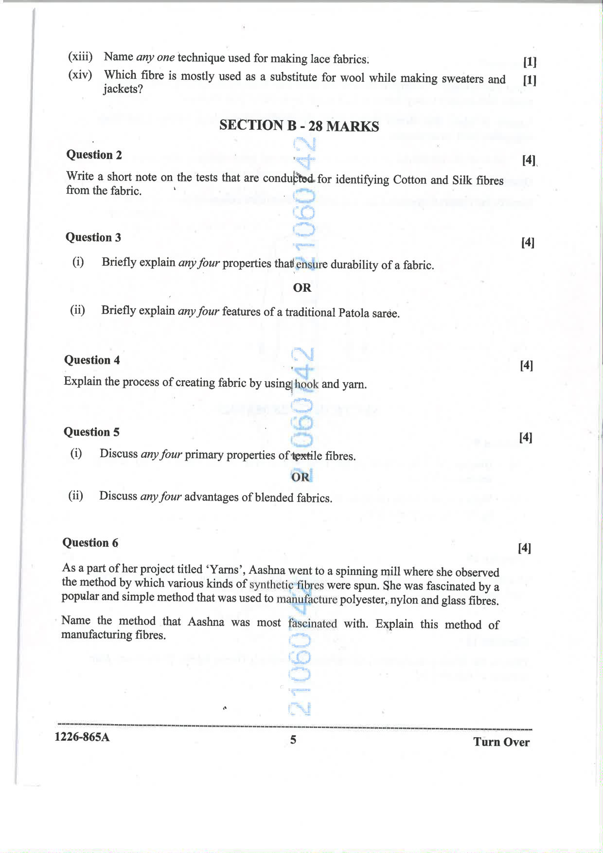 ISC 2026 Fashion Designing Question Paper for Class 12 — page 5