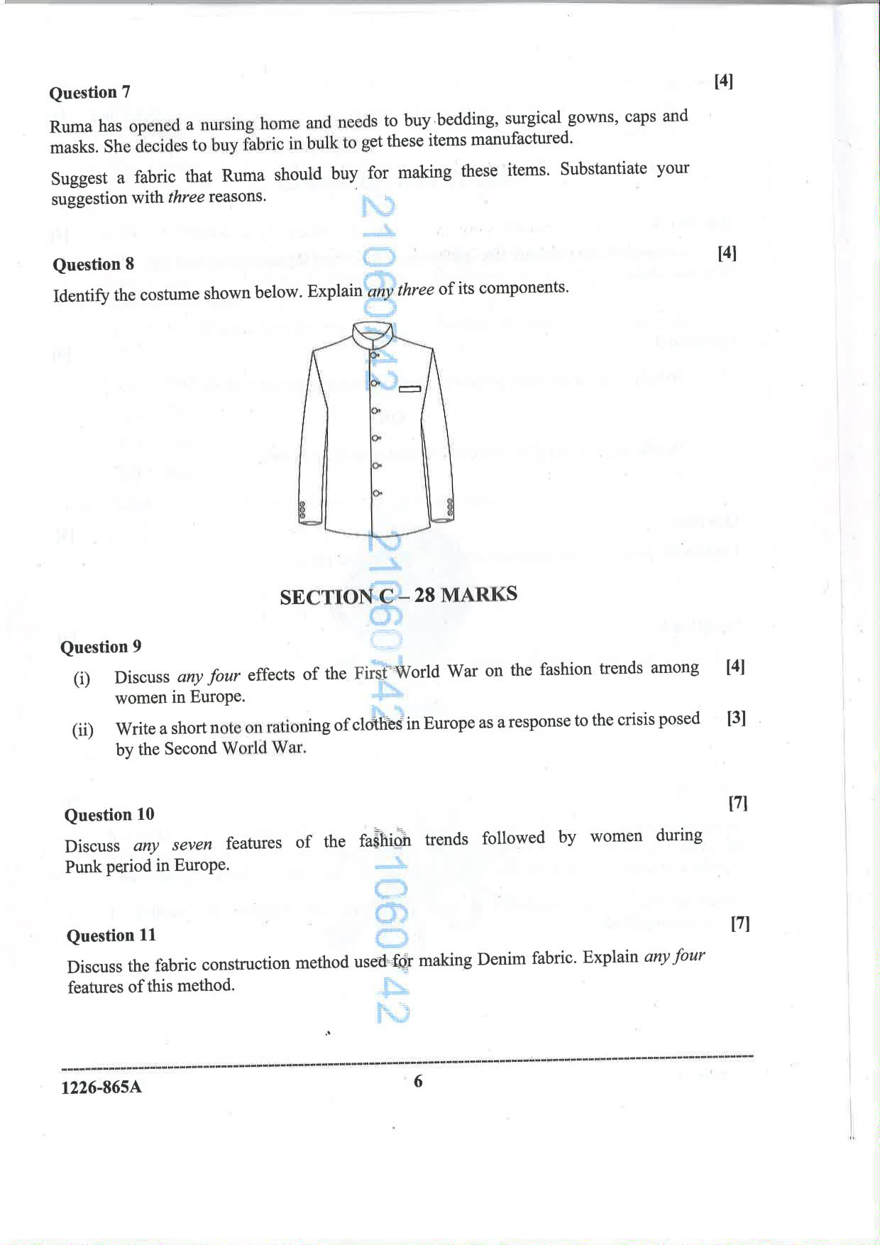 ISC 2026 Fashion Designing Question Paper for Class 12 — page 6
