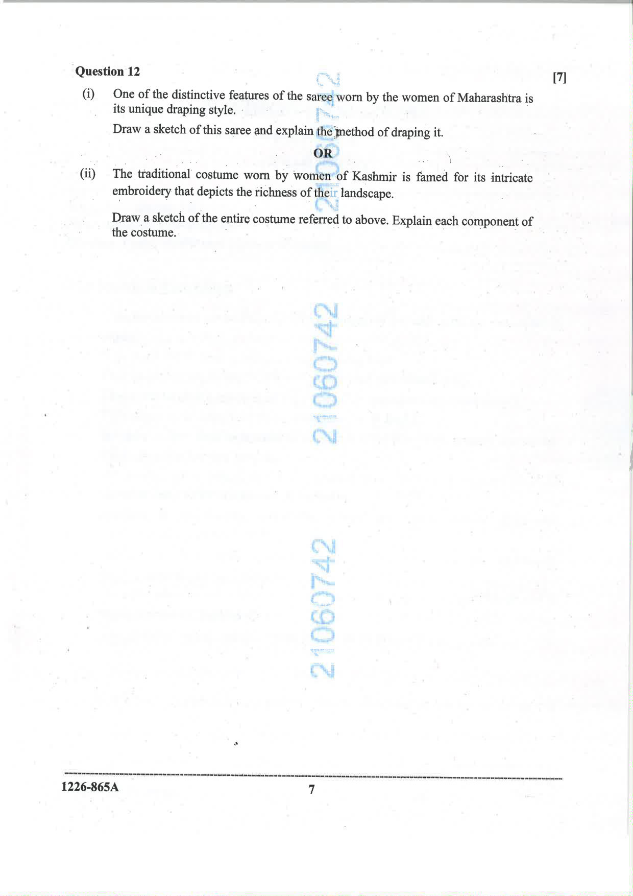 ISC 2026 Fashion Designing Question Paper for Class 12 — page 7