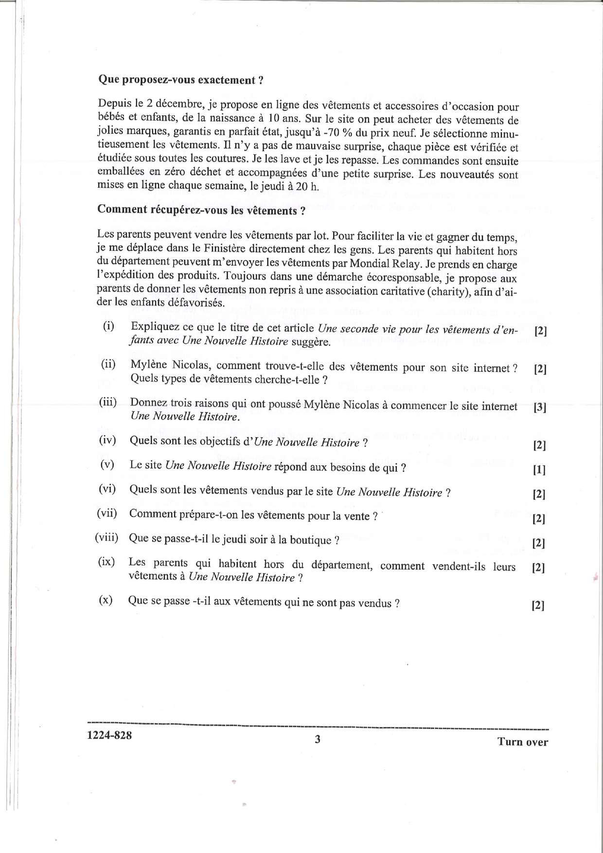 ISC 2024 French Question Paper for Class 12 — page 3