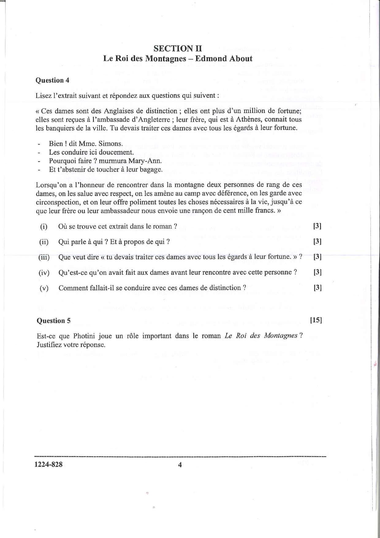 ISC 2024 French Question Paper for Class 12 — page 4