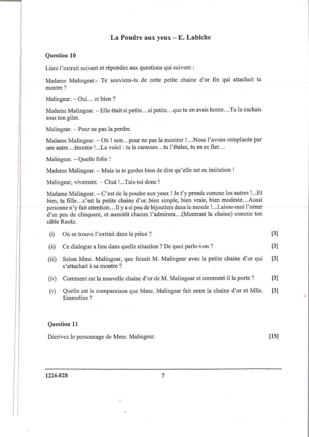 ISC 2024 French Question Paper for Class 12 — page 7
