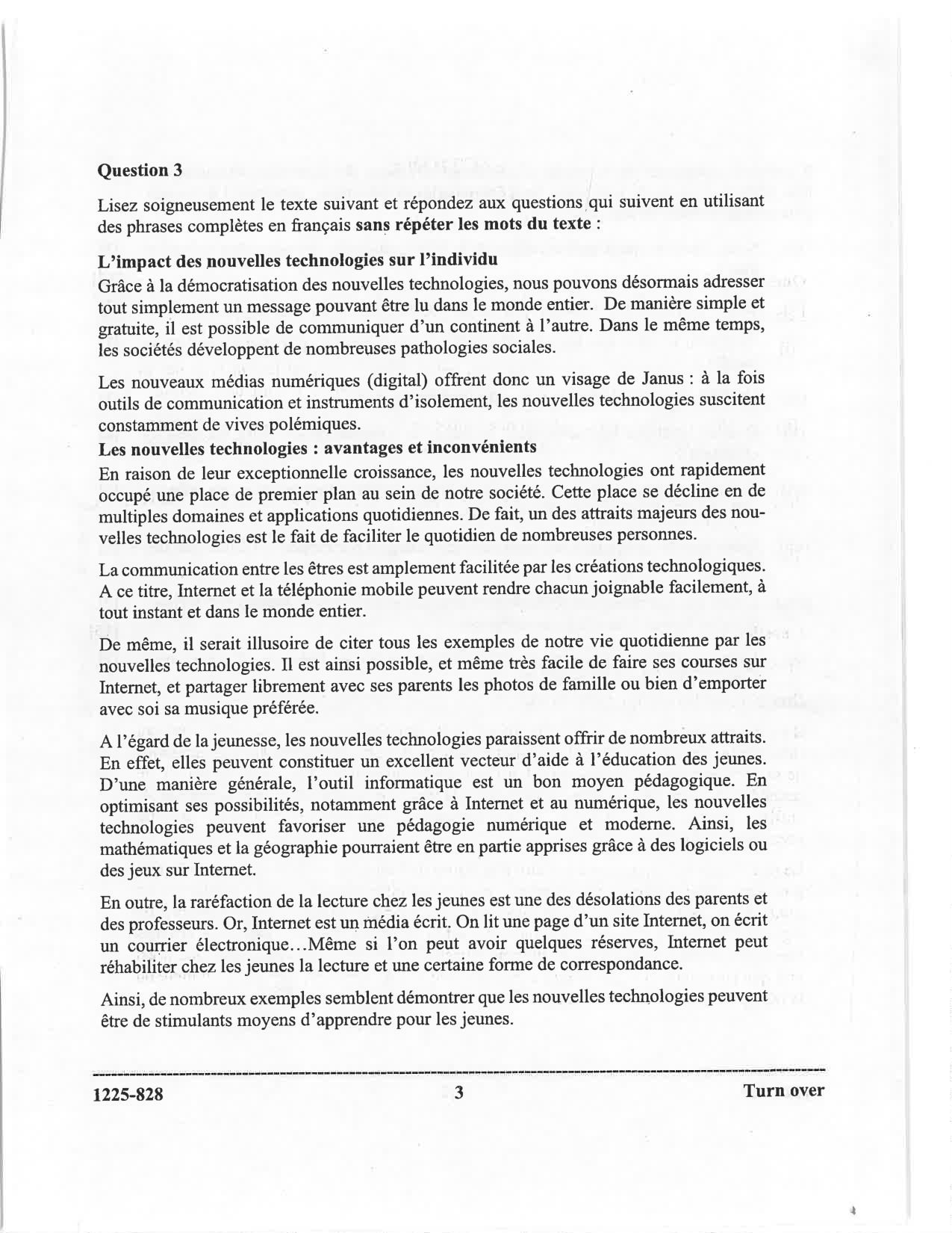 ISC 2025 French Question Paper for Class 12 — page 3