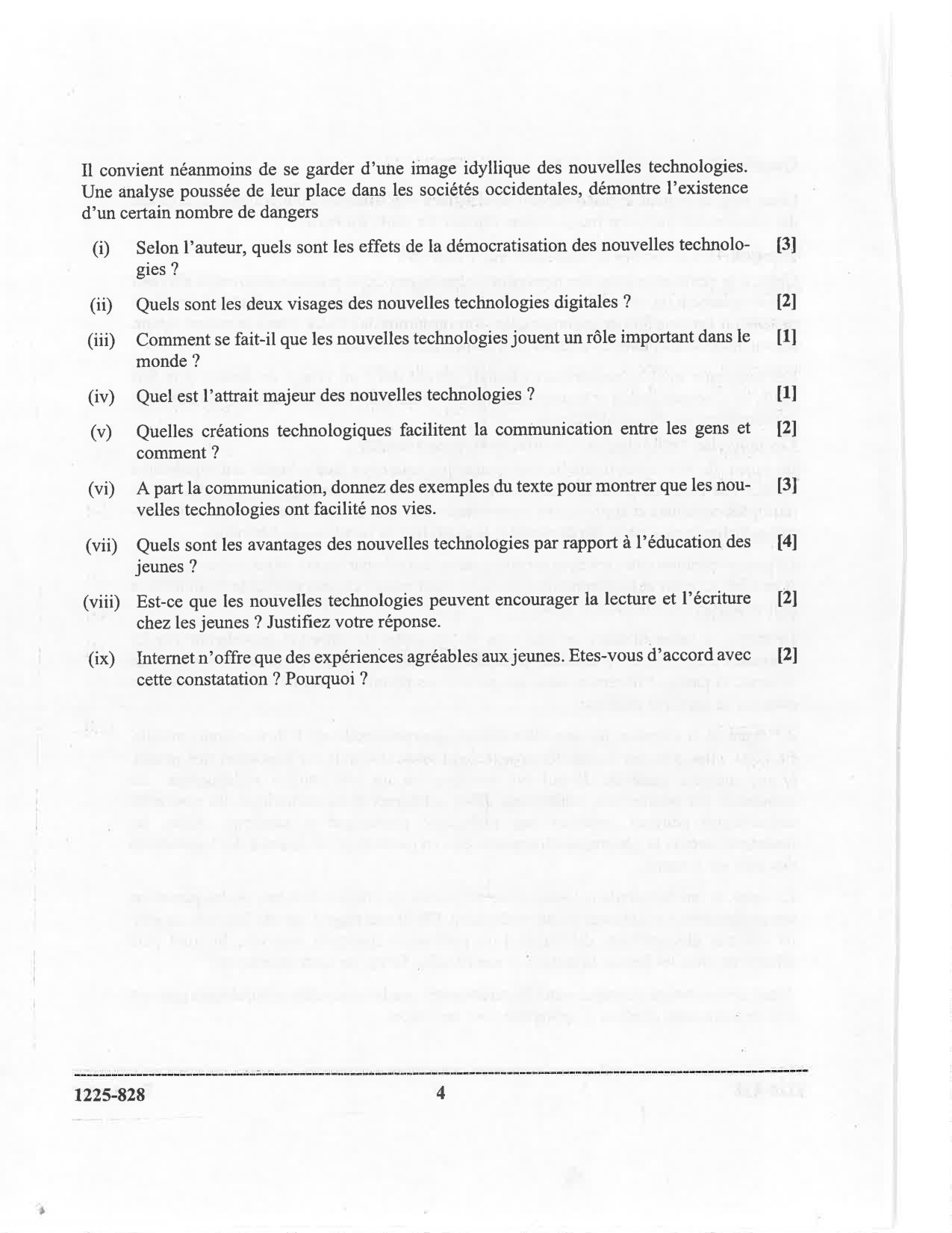 ISC 2025 French Question Paper for Class 12 — page 4