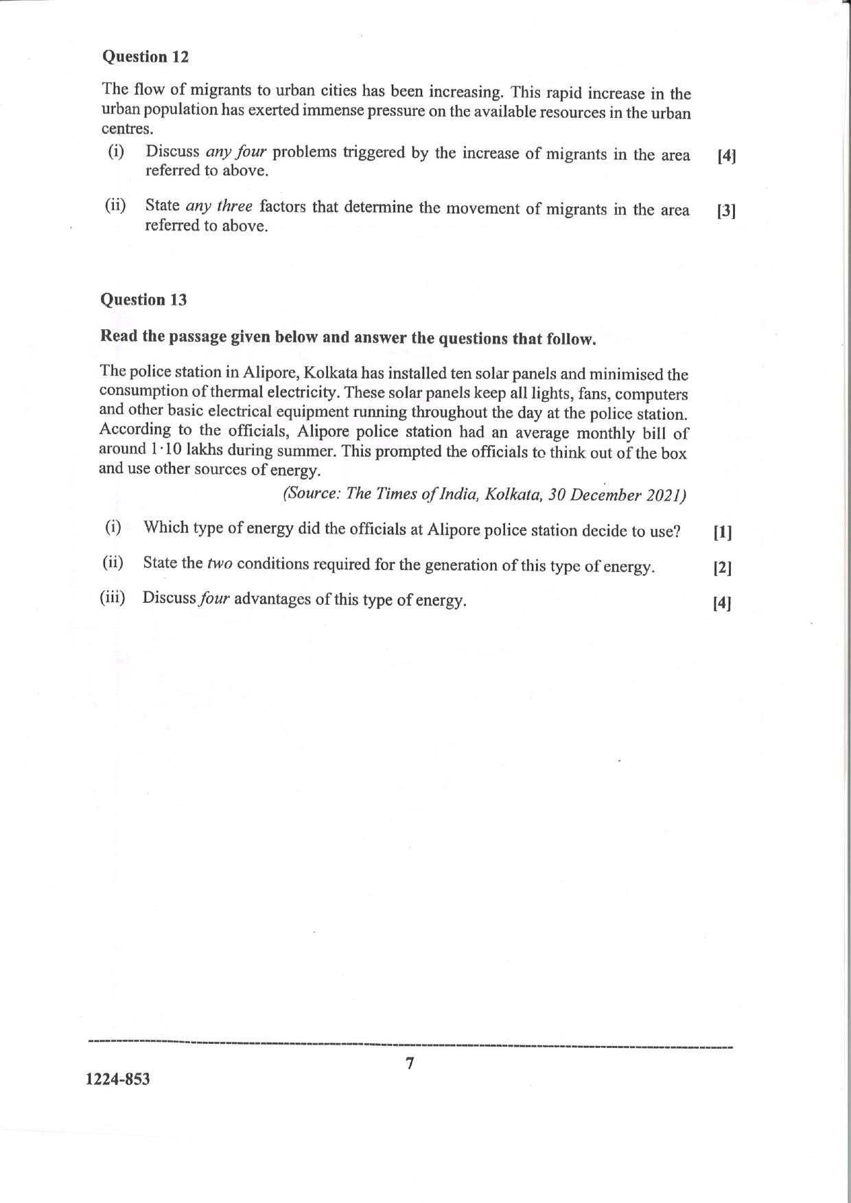 ISC 2024 Geography Question Paper for Class 12 — page 7