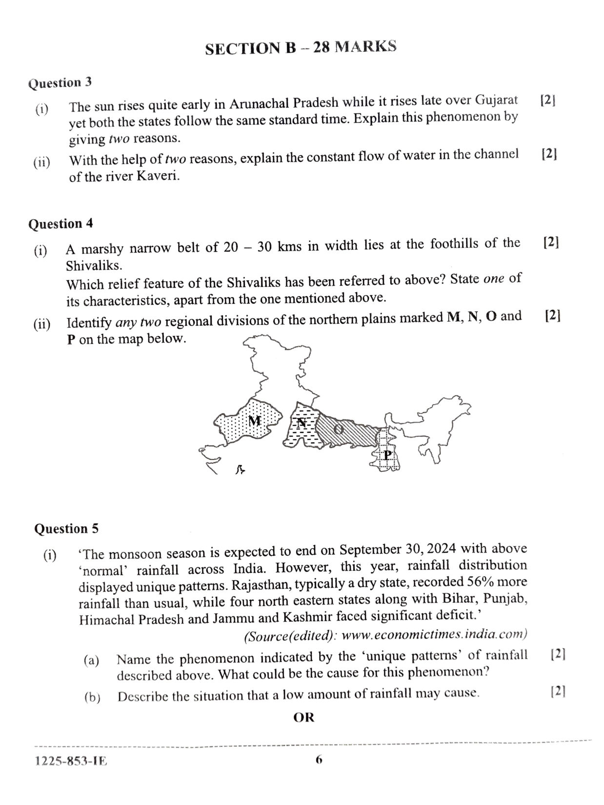 ISC 2025 Geography Improvement Examination Question Paper for Class 12 — page 6