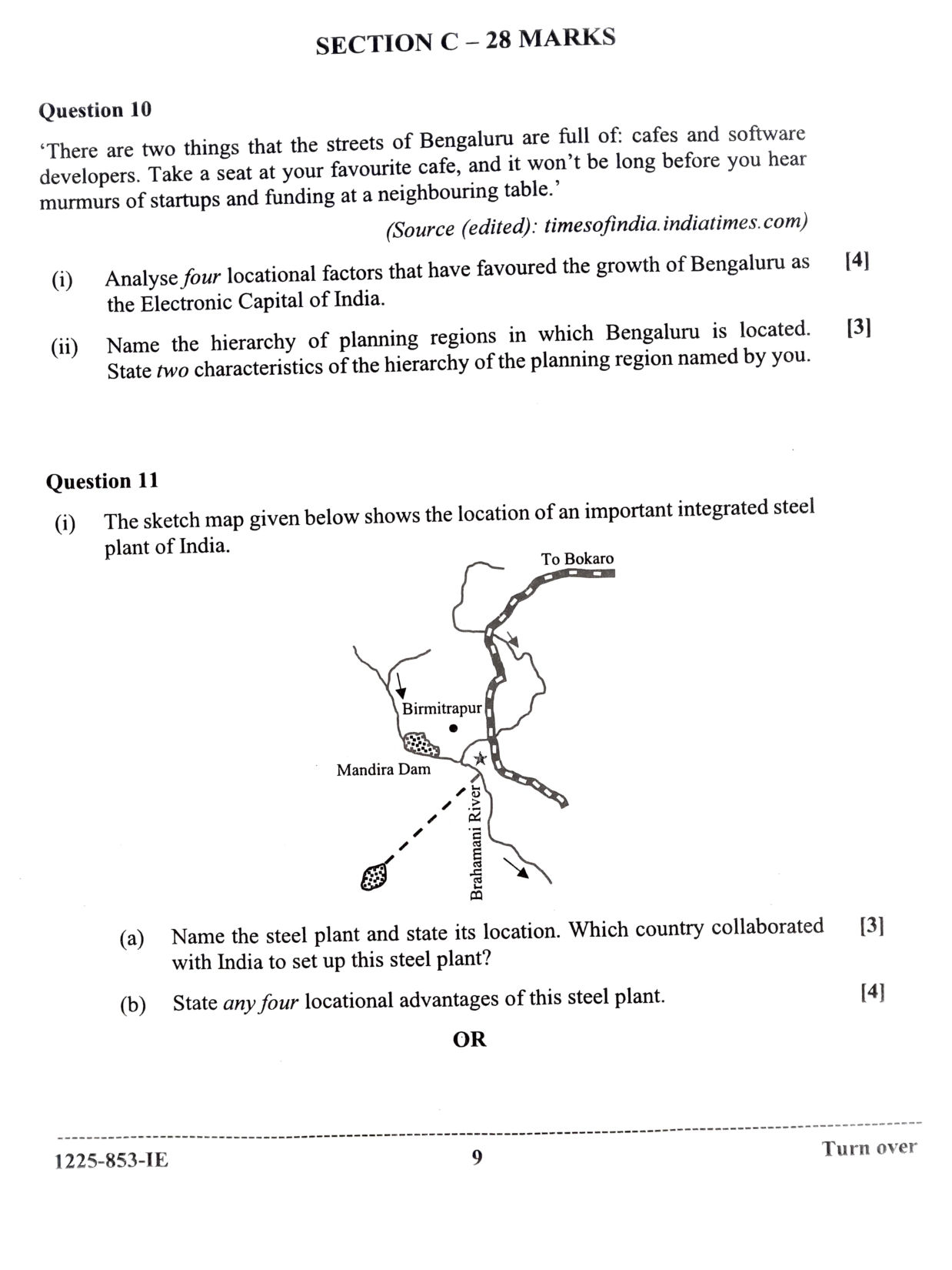 ISC 2025 Geography Improvement Examination Question Paper for Class 12 — page 9