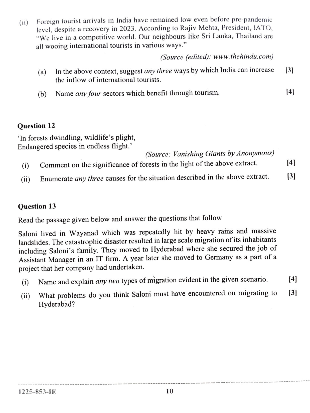 ISC 2025 Geography Improvement Examination Question Paper for Class 12 — page 10