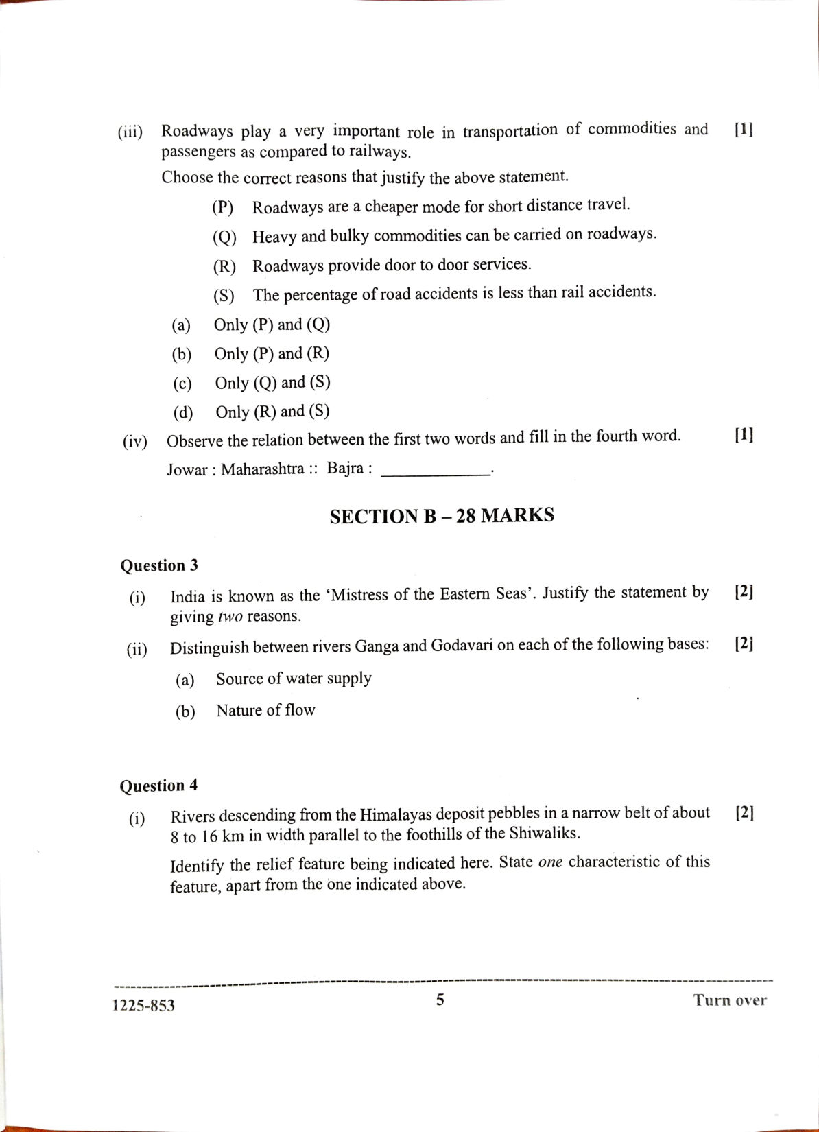ISC 2025 Geography Question Paper for Class 12 — page 5