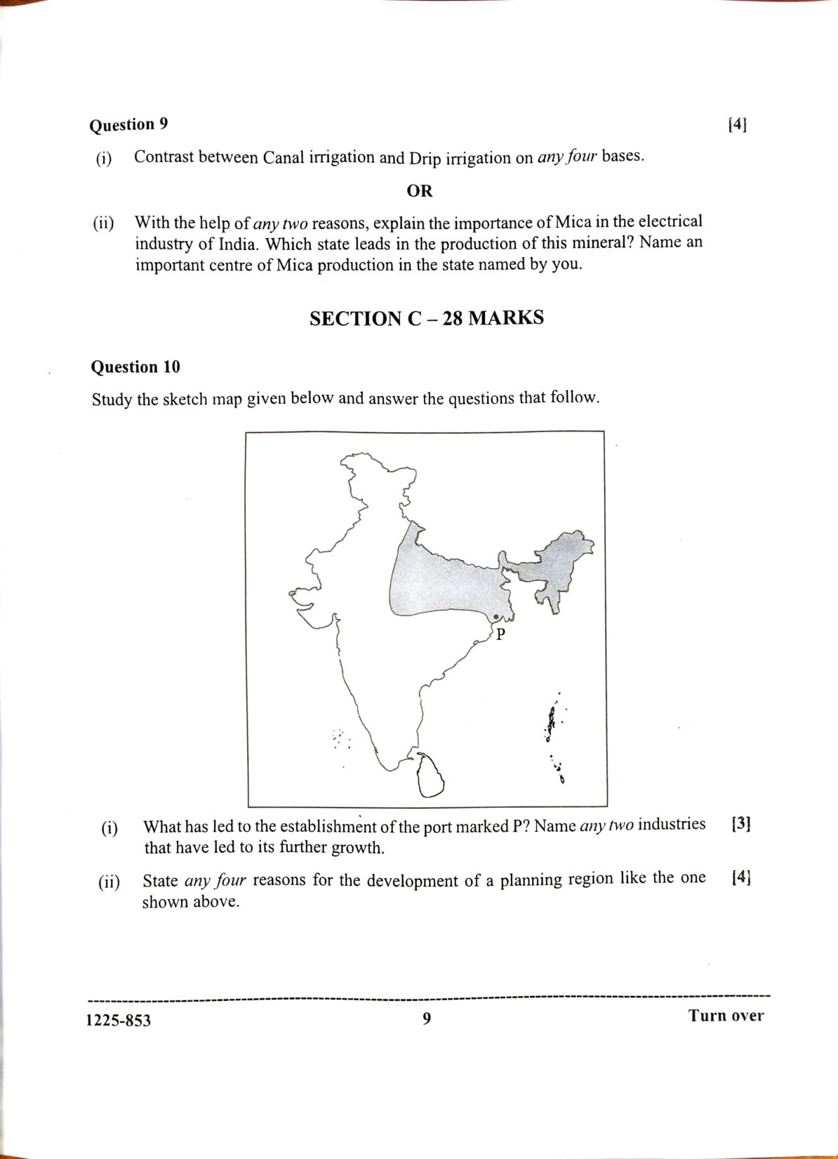 ISC 2025 Geography Question Paper for Class 12 — page 9