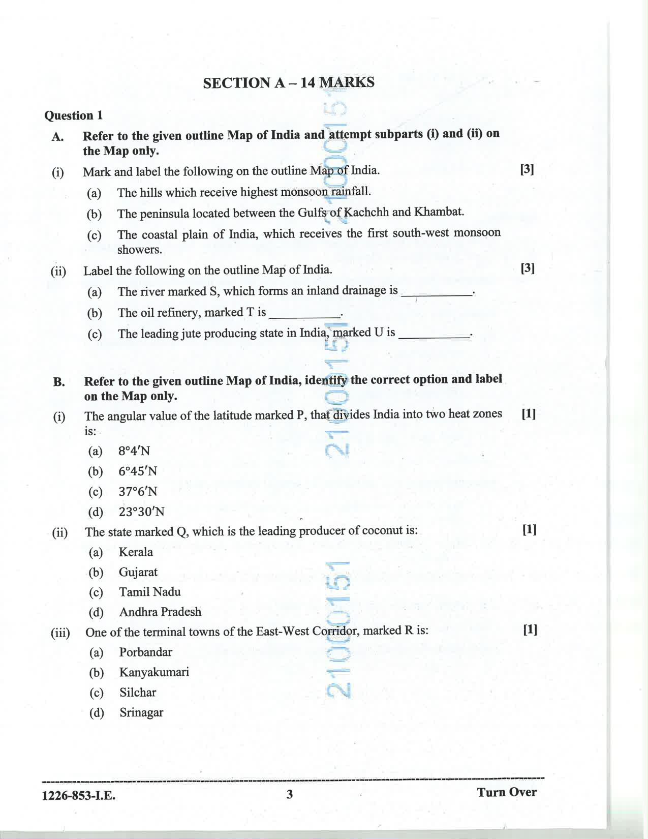 ISC 2026 Geography Improvement Examination Question Paper for Class 12 — page 3
