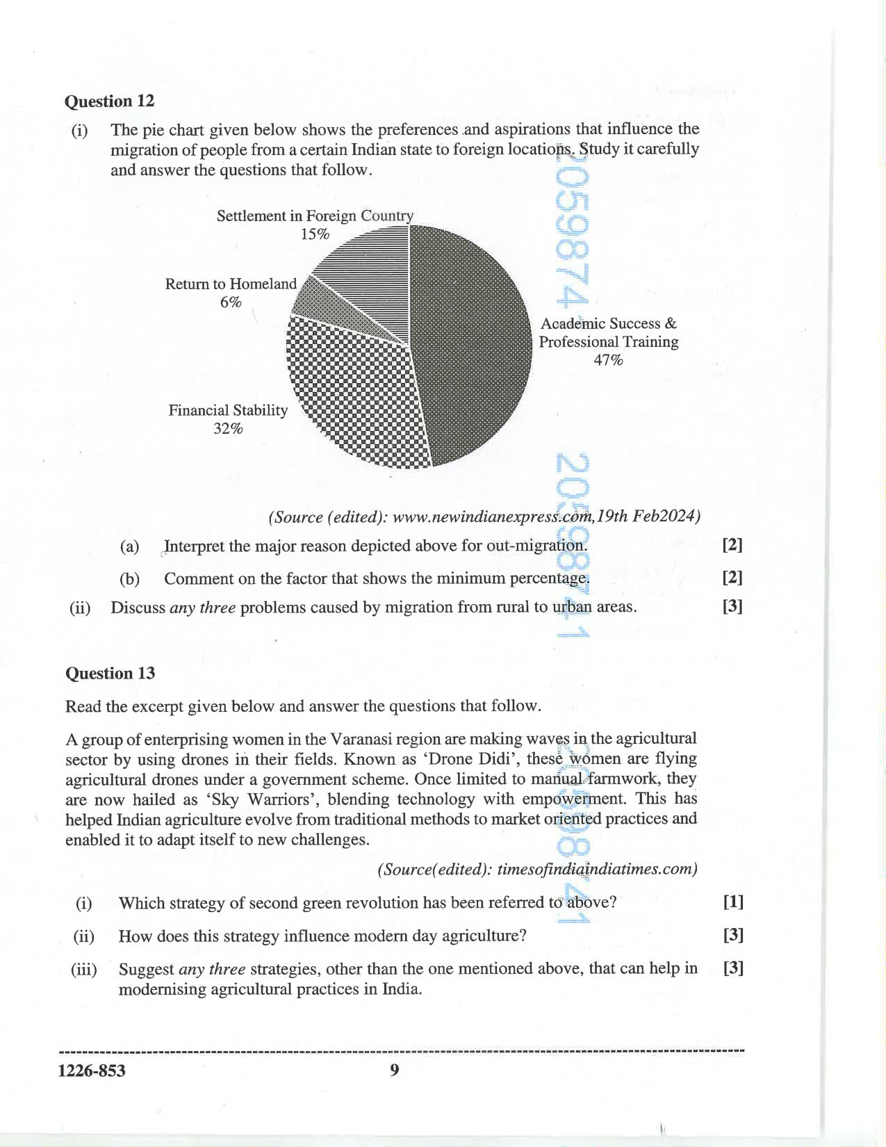 ISC 2026 Geography Question Paper for Class 12 — page 9