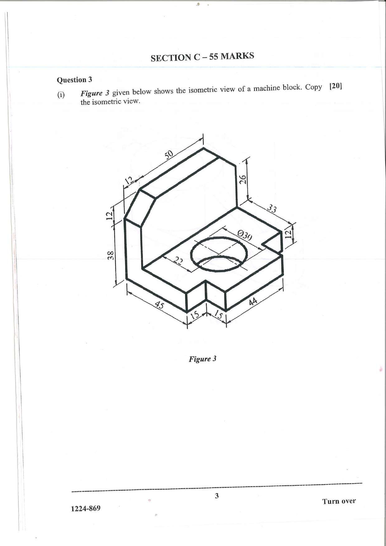 ISC 2024 Geometrical and Mechanical Drawing Question Paper for Class 12 — page 3