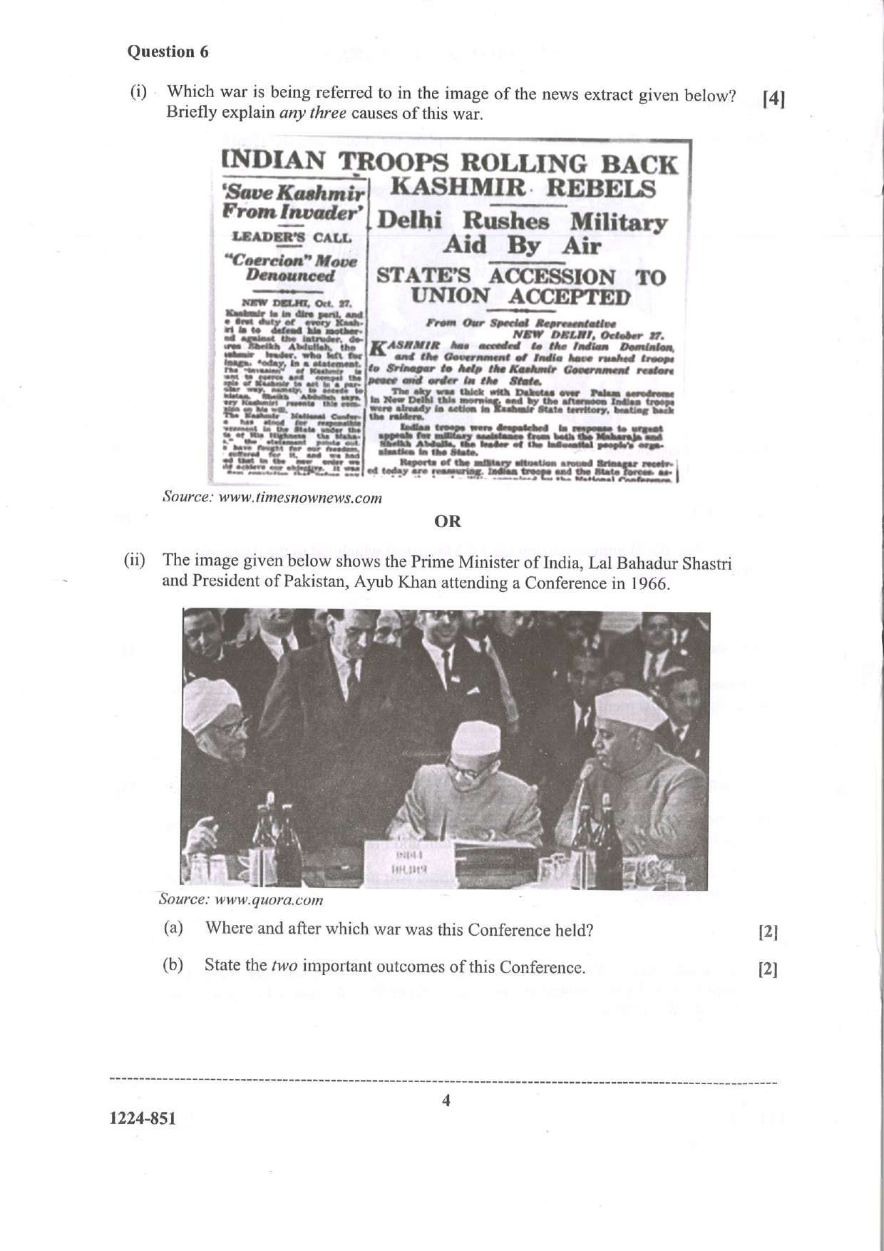 ISC 2024 History Question Paper for Class 12 — page 4