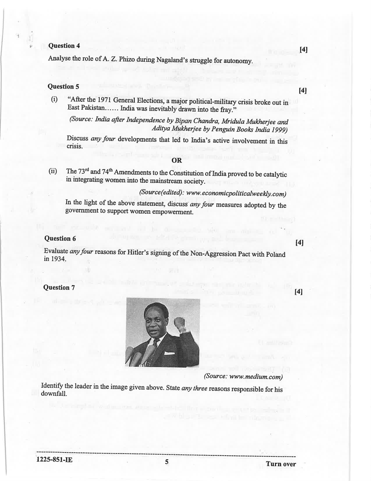 ISC 2025 History Improvement Examination Question Paper for Class 12 — page 5