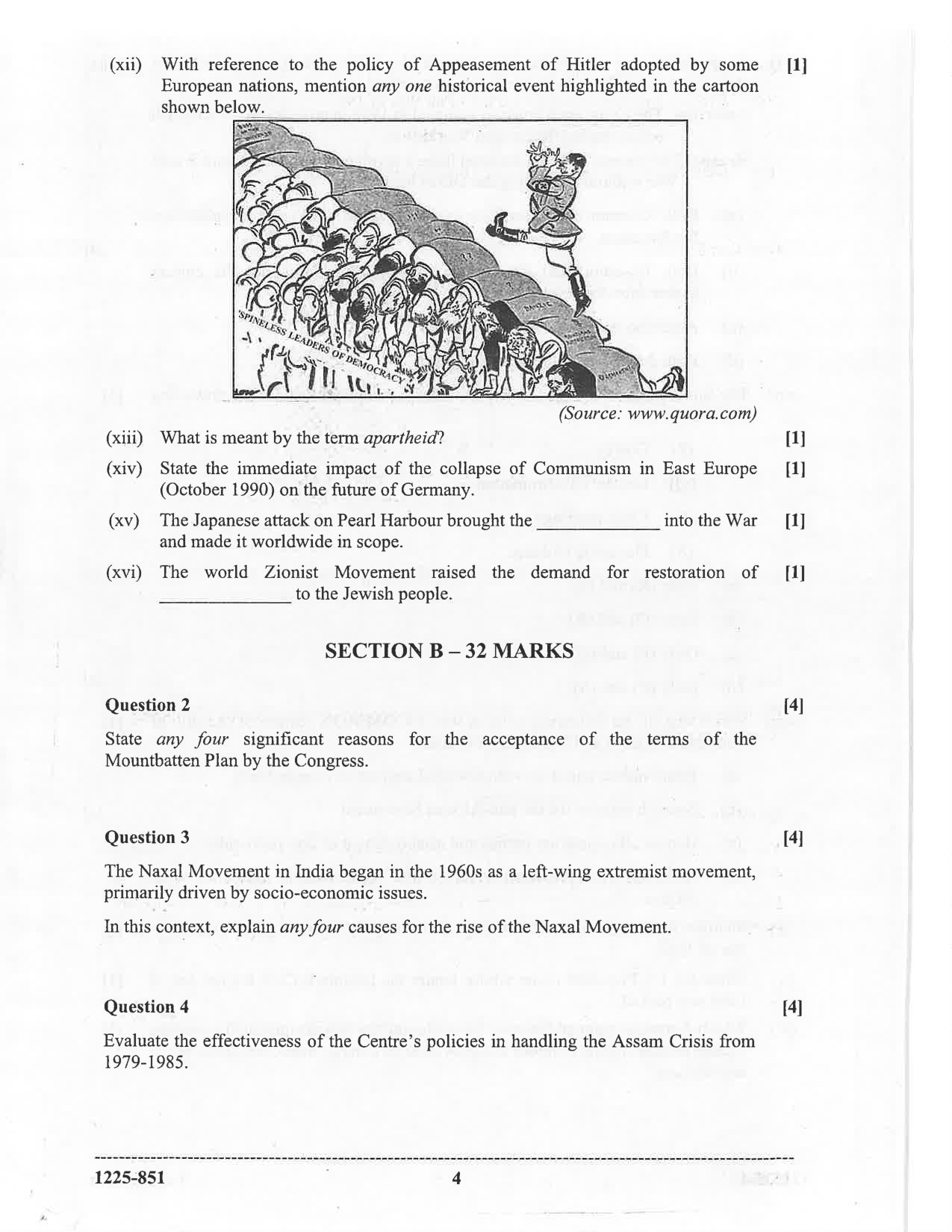 ISC 2025 History Question Paper for Class 12 — page 4