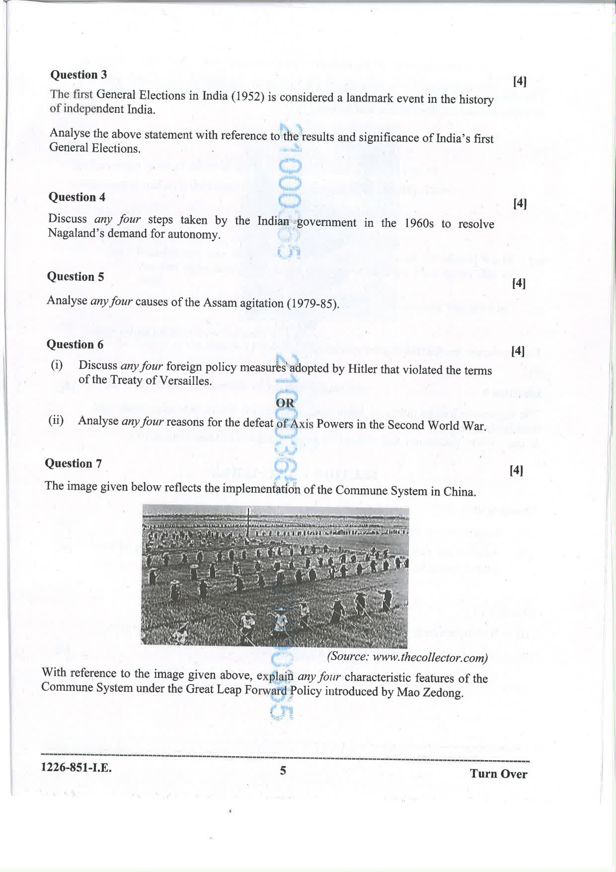 ISC 2026 History Improvement Examination Question Paper for Class 12 — page 5
