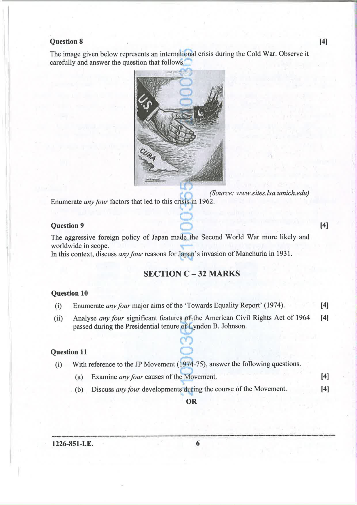 ISC 2026 History Improvement Examination Question Paper for Class 12 — page 6