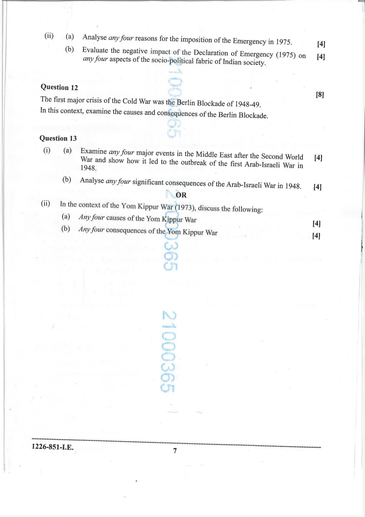 ISC 2026 History Improvement Examination Question Paper for Class 12 — page 7