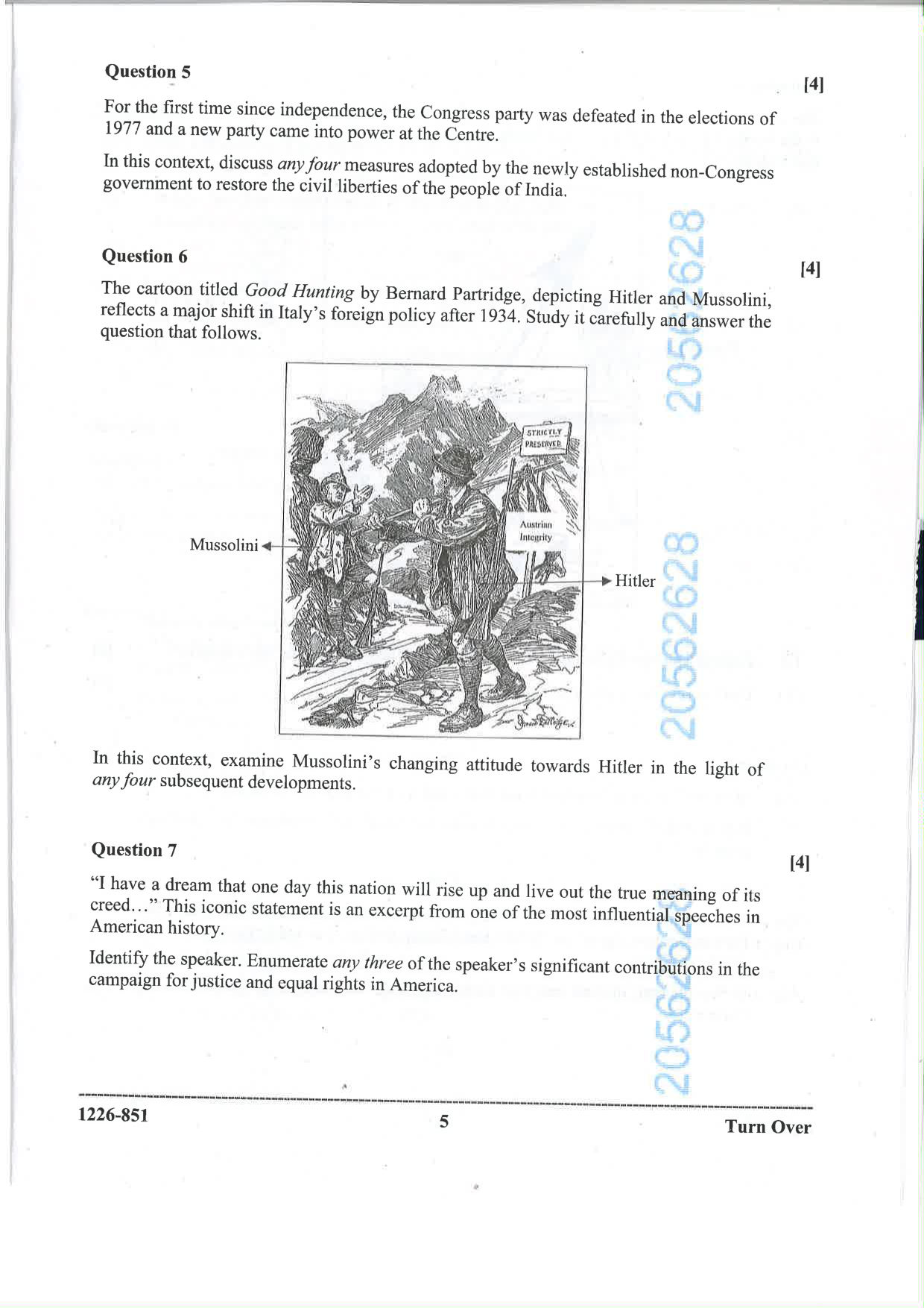 ISC 2026 History Question Paper for Class 12 — page 5