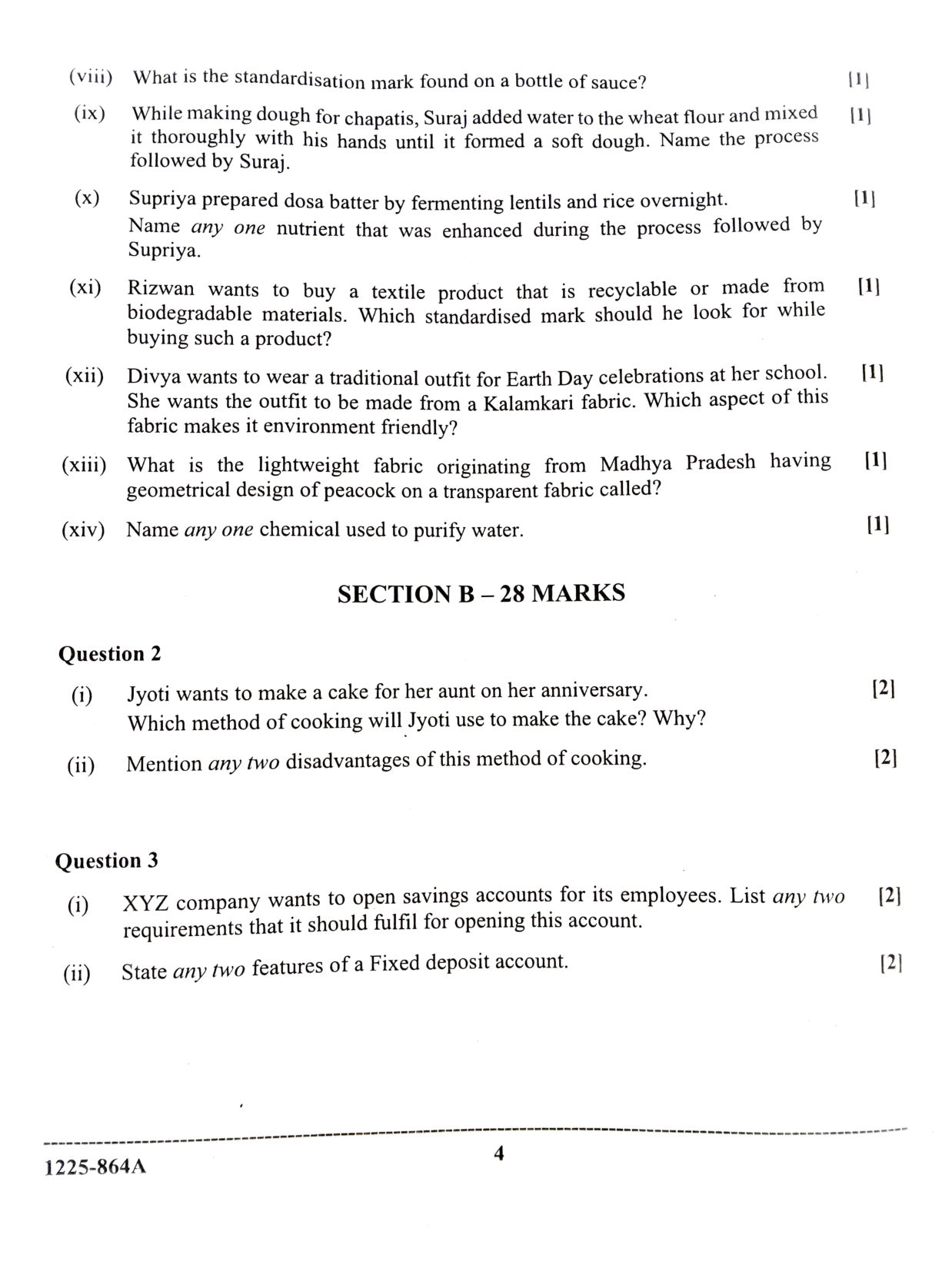 ISC 2025 Home Science Question Paper for Class 12 — page 4