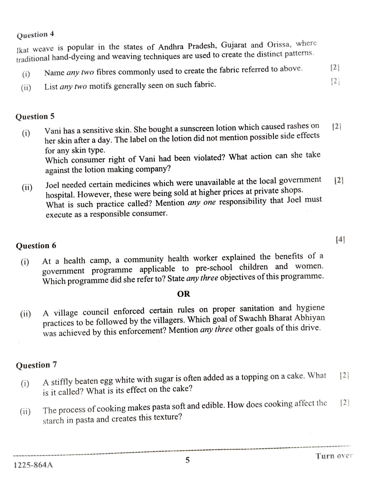 ISC 2025 Home Science Question Paper for Class 12 — page 5