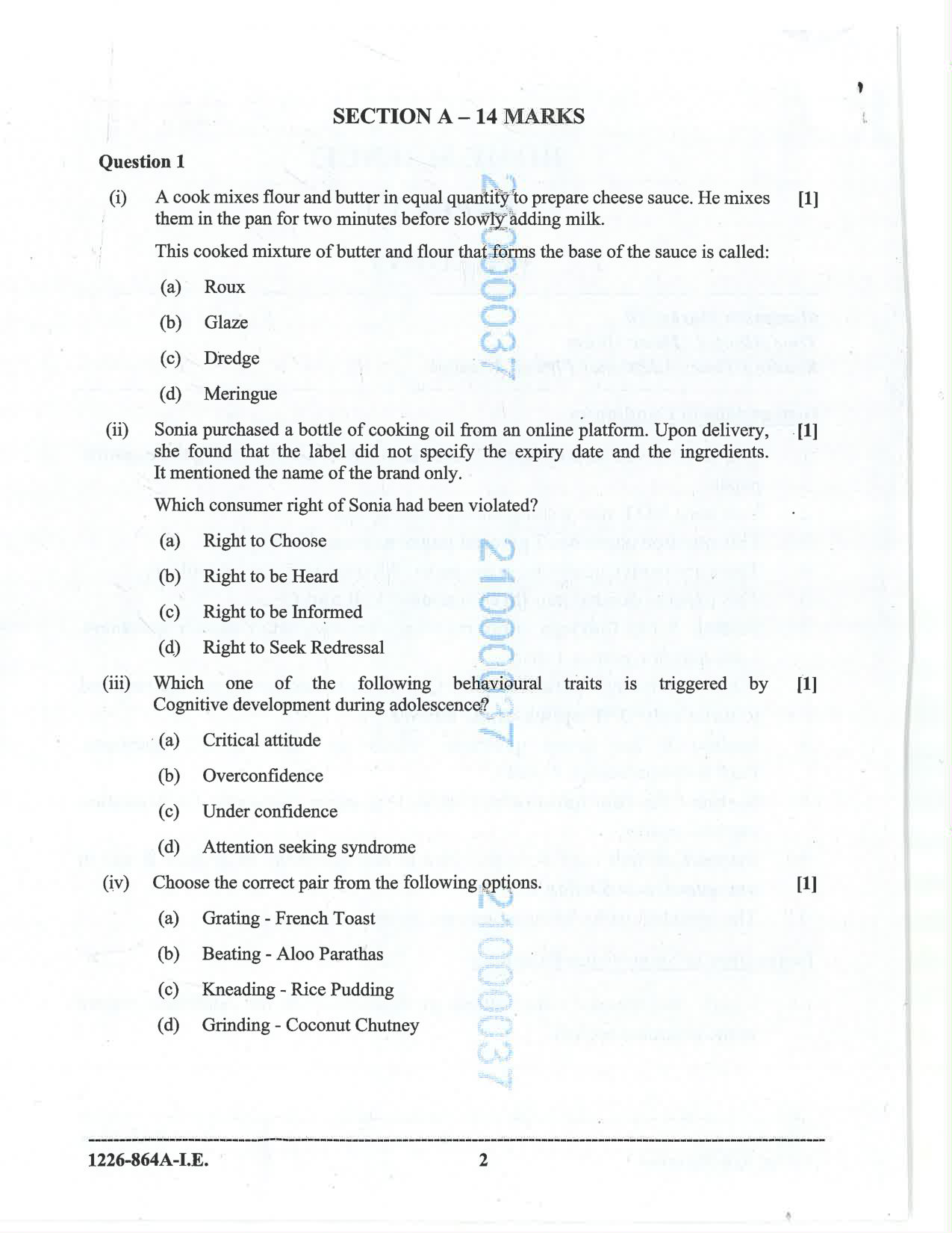 ISC 2026 Home Science Improvement Examination Question Paper for Class 12 — page 2