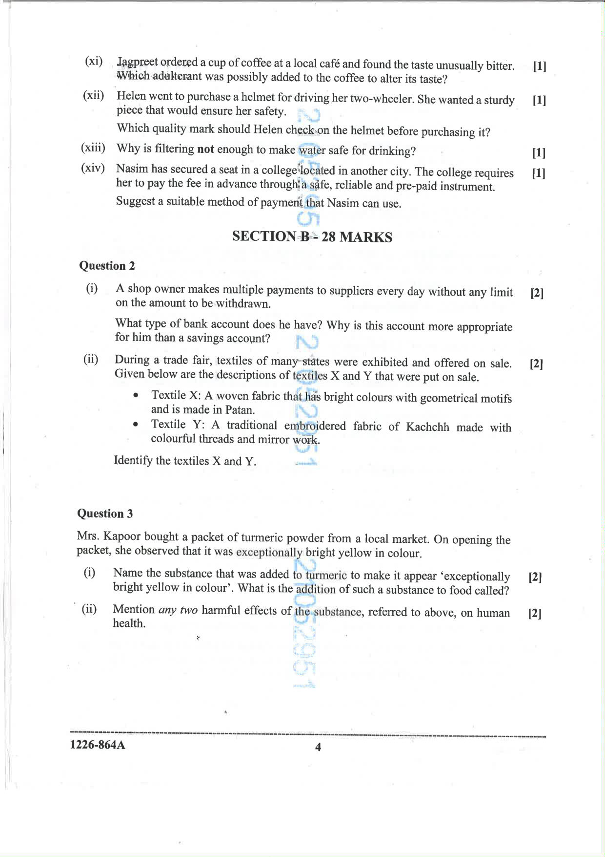 ISC 2026 Home Science Question Paper for Class 12 — page 4