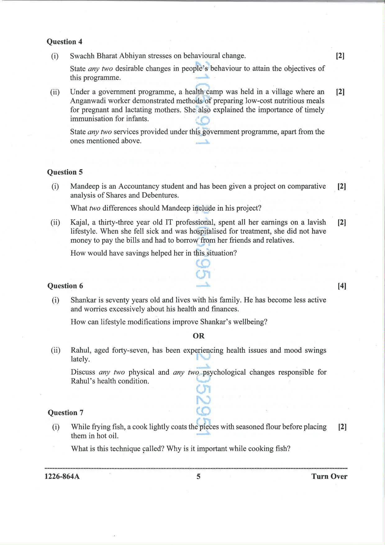 ISC 2026 Home Science Question Paper for Class 12 — page 5