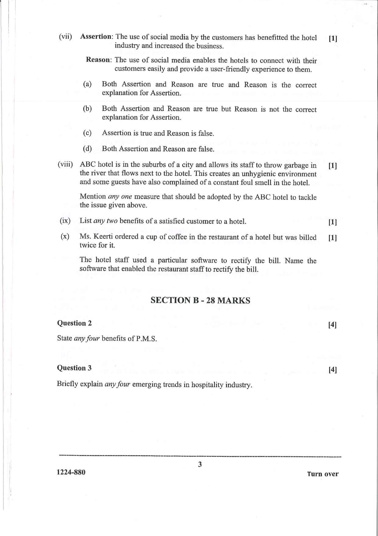 ISC 2024 Hospitality Management Question Paper for Class 12 — page 3