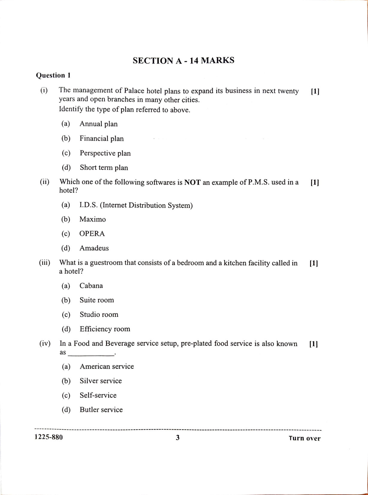 ISC 2025 Hospitality Management Question Paper for Class 12 — page 3