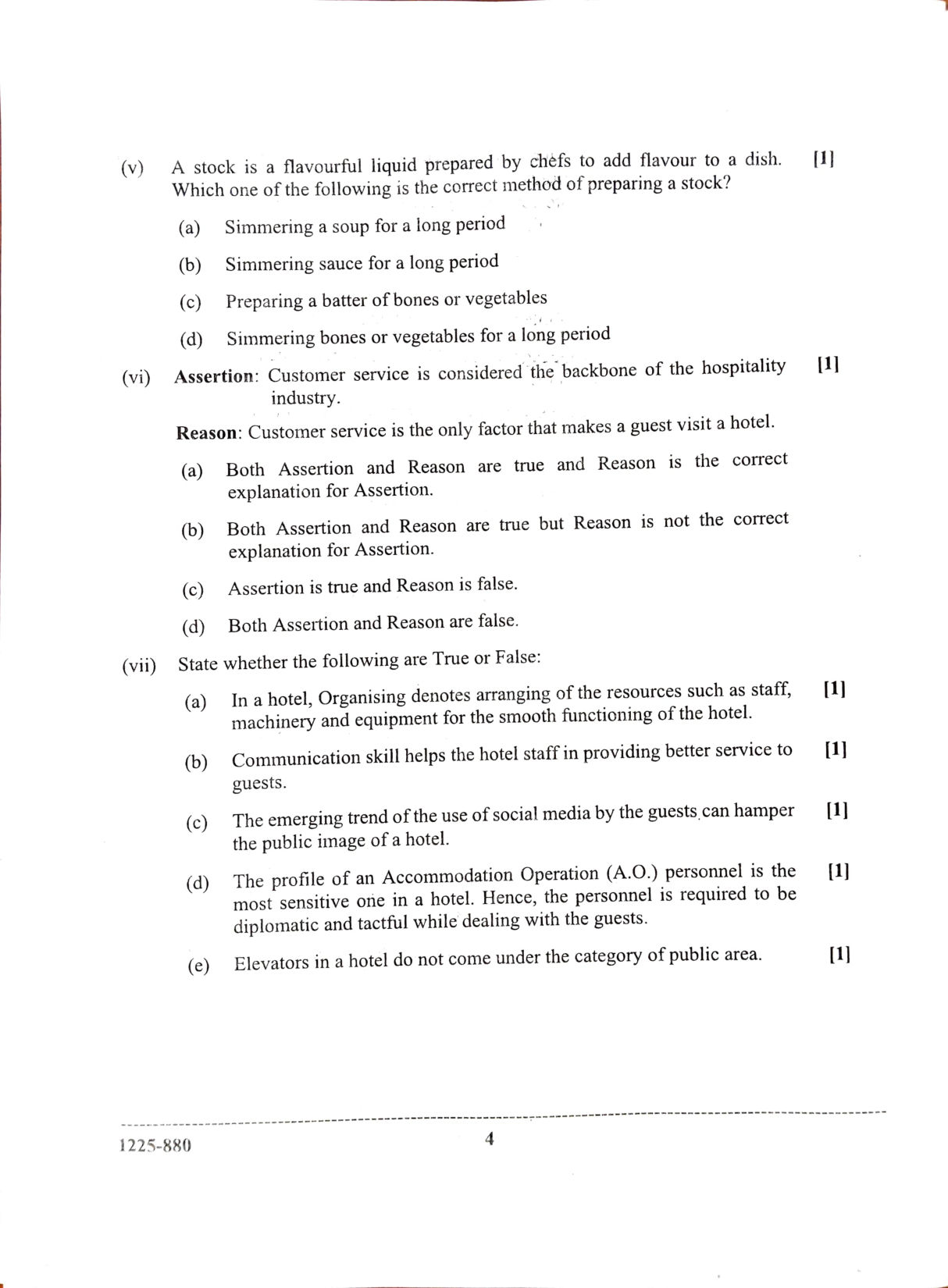 ISC 2025 Hospitality Management Question Paper for Class 12 — page 4