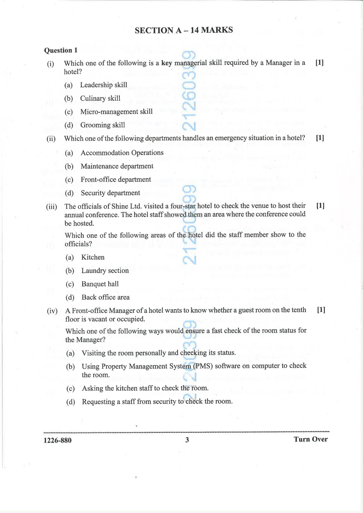 ISC 2026 Hospitality Management Question Paper for Class 12 — page 3