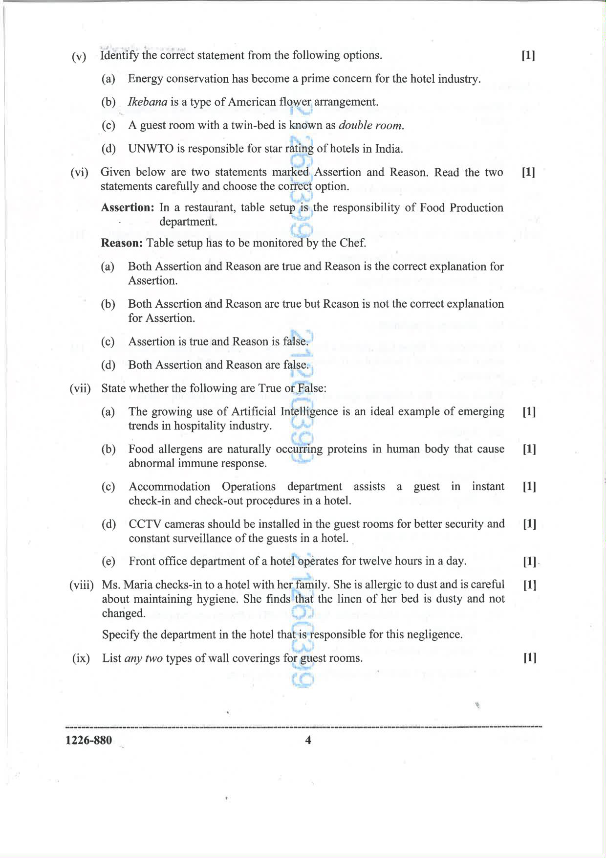 ISC 2026 Hospitality Management Question Paper for Class 12 — page 4