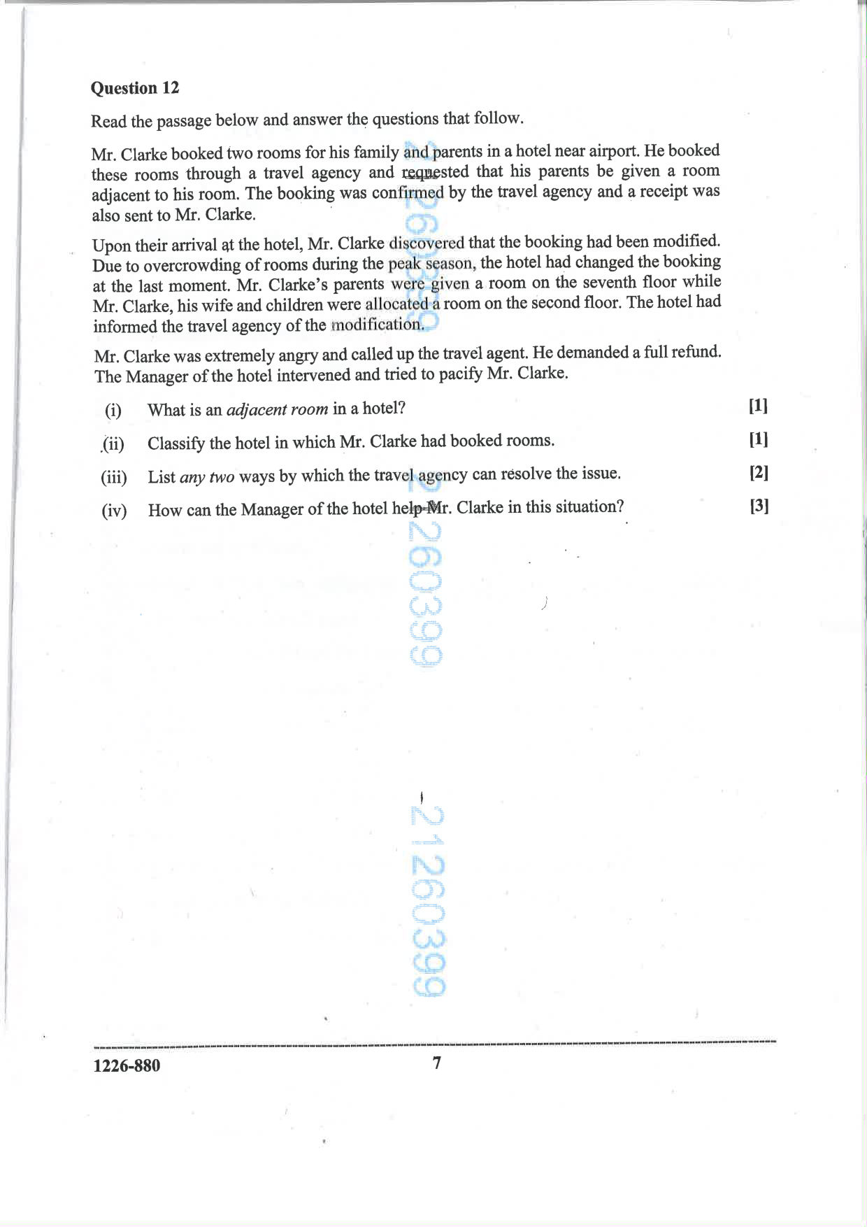 ISC 2026 Hospitality Management Question Paper for Class 12 — page 7