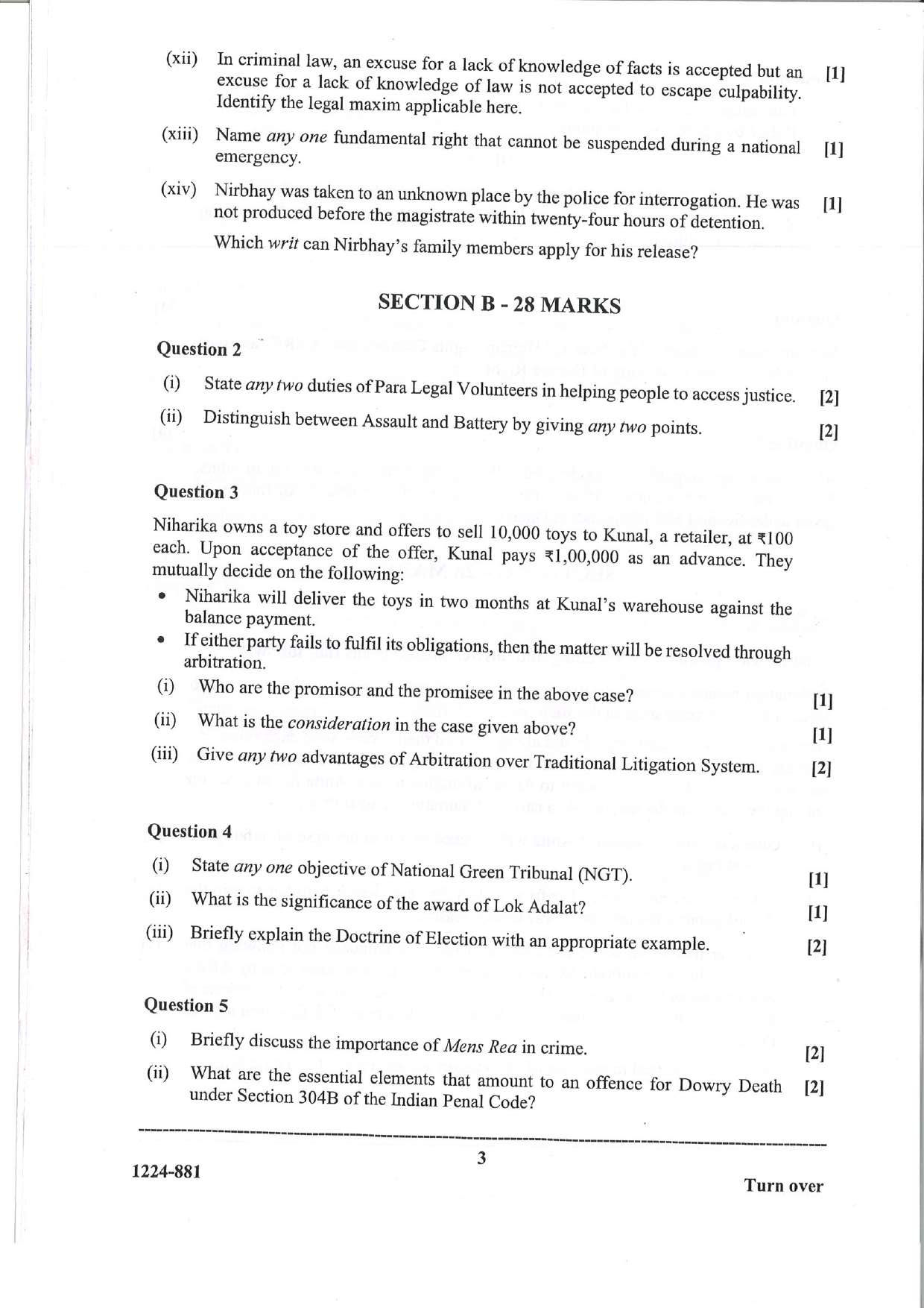 ISC 2024 Legal Studies Question Paper for Class 12 — page 3