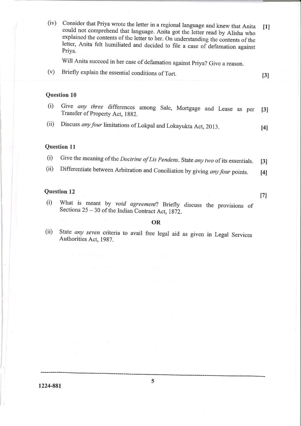 ISC 2024 Legal Studies Question Paper for Class 12 — page 5