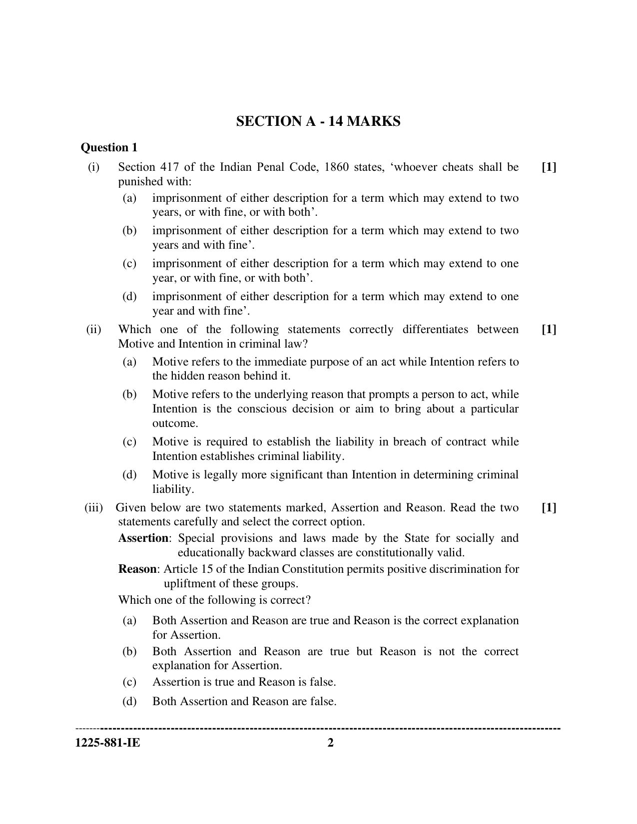 ISC 2025 Legal Studies Improvement Examination Question Paper for Class 12 — page 2
