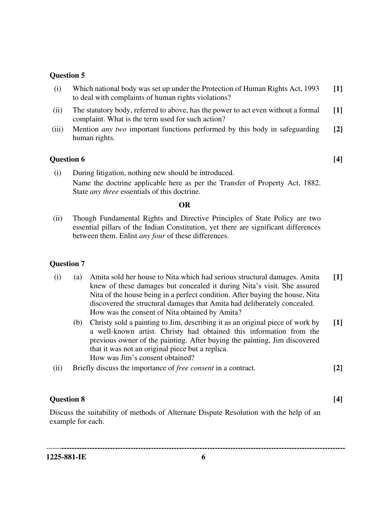 ISC 2025 Legal Studies Improvement Examination Question Paper for Class 12 — page 6