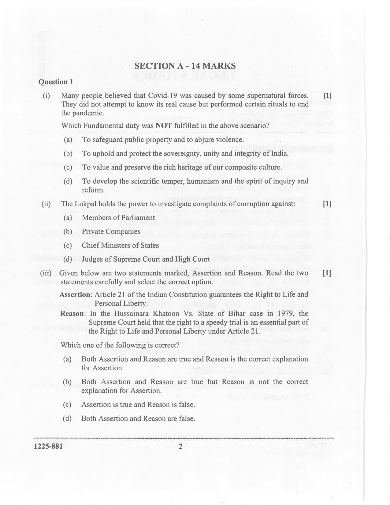 ISC 2025 Legal Studies Question Paper for Class 12 — page 2