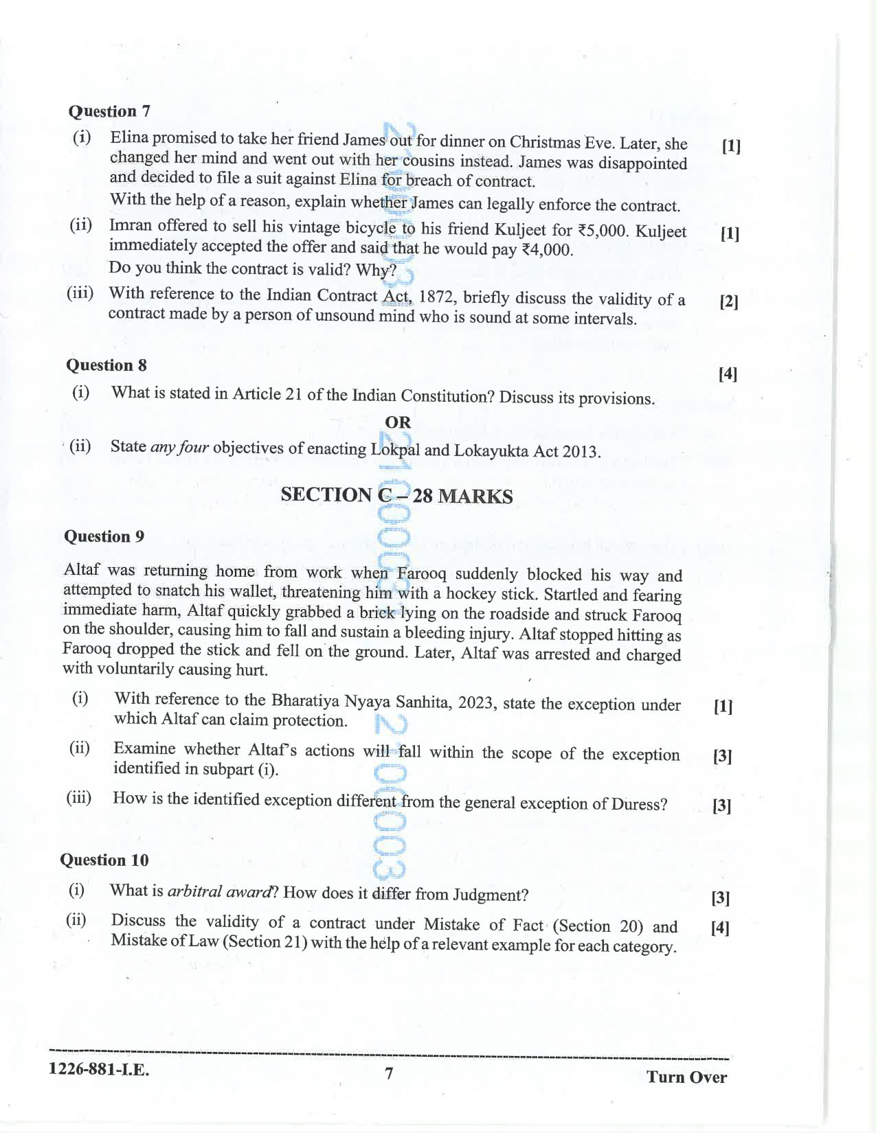 ISC 2026 Legal Studies Improvement Examination Question Paper for Class 12 — page 7