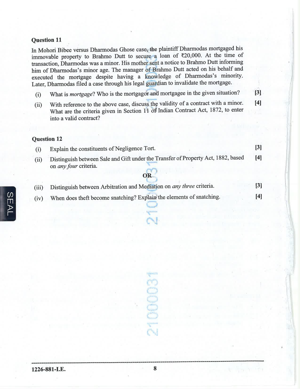 ISC 2026 Legal Studies Improvement Examination Question Paper for Class 12 — page 8