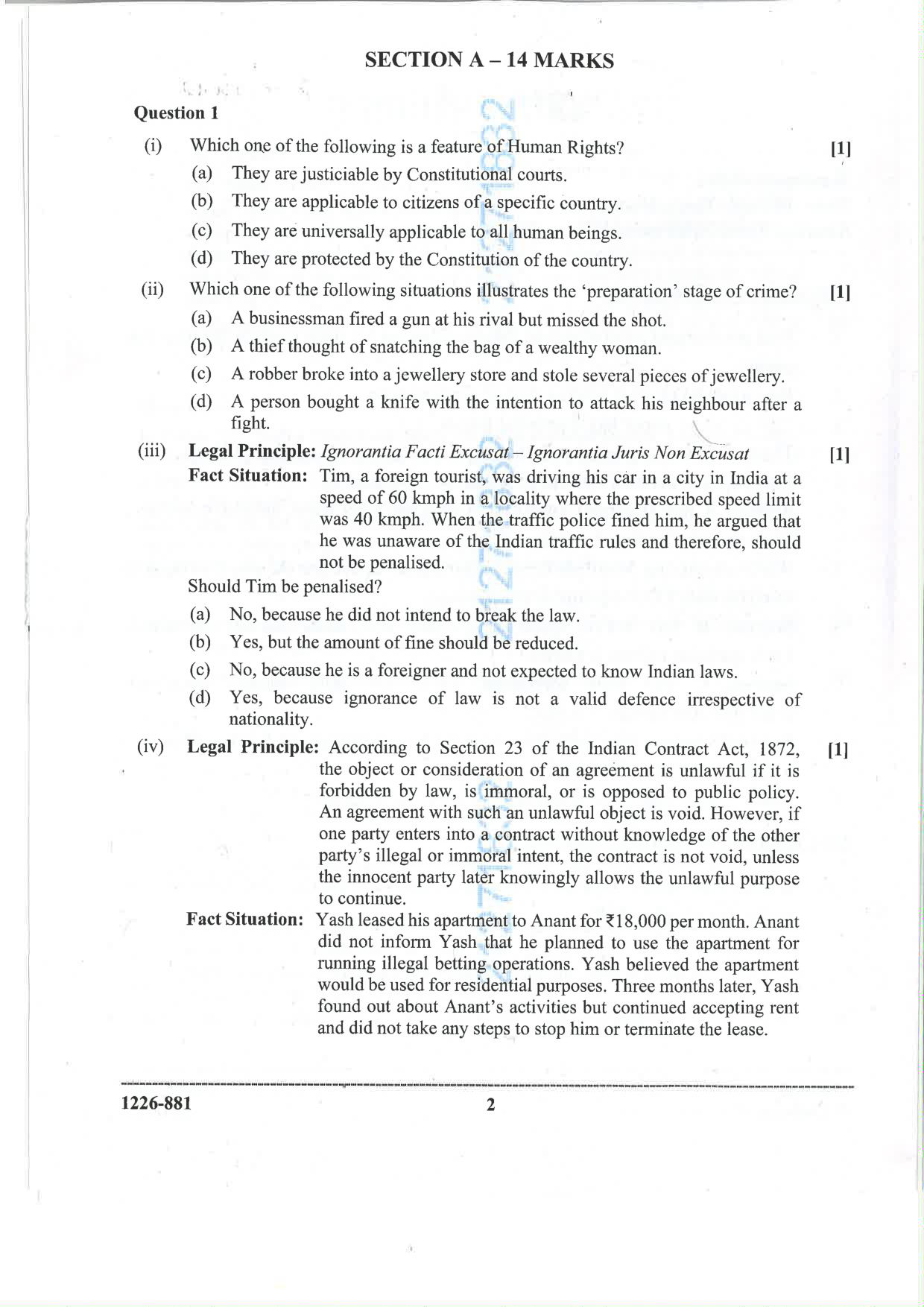 ISC 2026 Legal Studies Question Paper for Class 12 — page 2