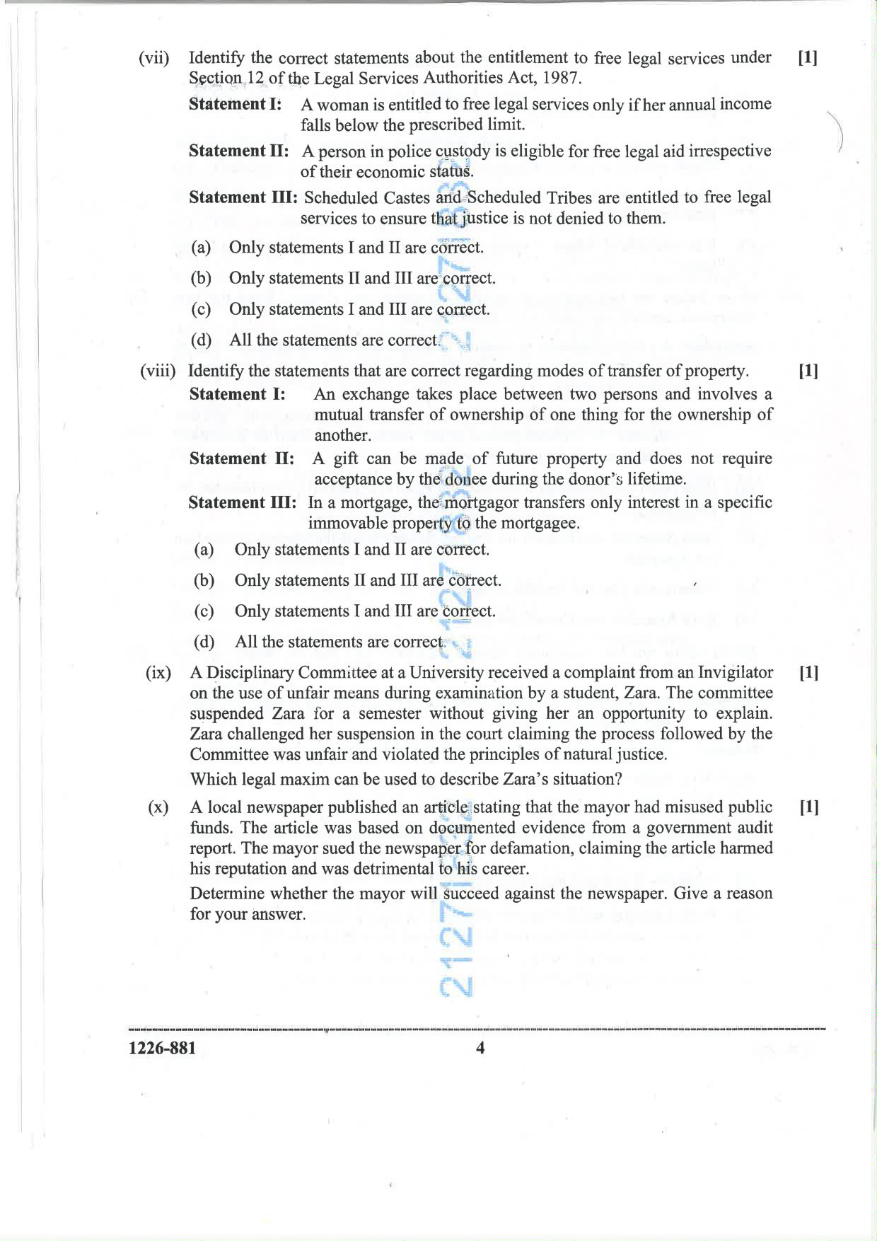ISC 2026 Legal Studies Question Paper for Class 12 — page 4