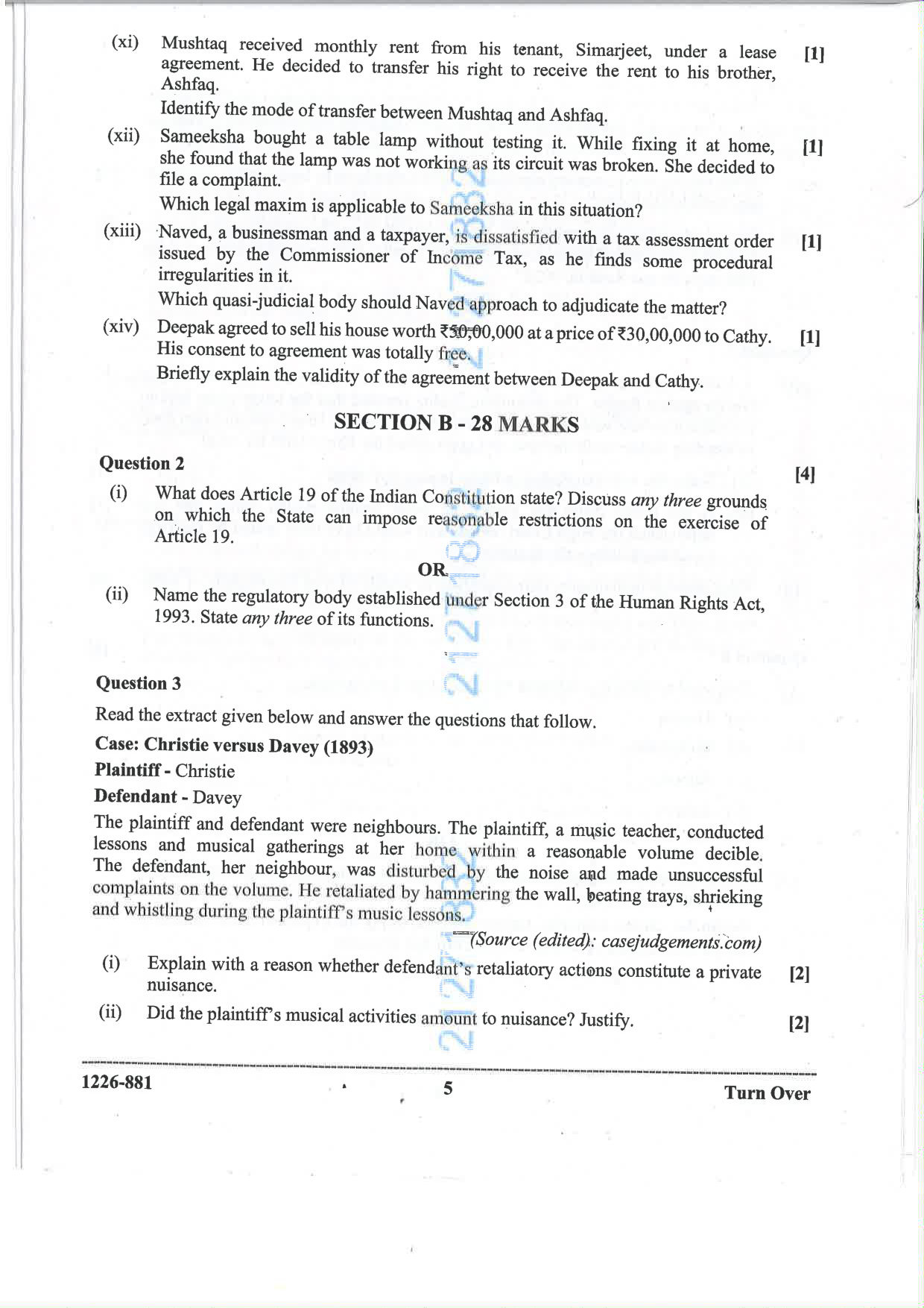 ISC 2026 Legal Studies Question Paper for Class 12 — page 5