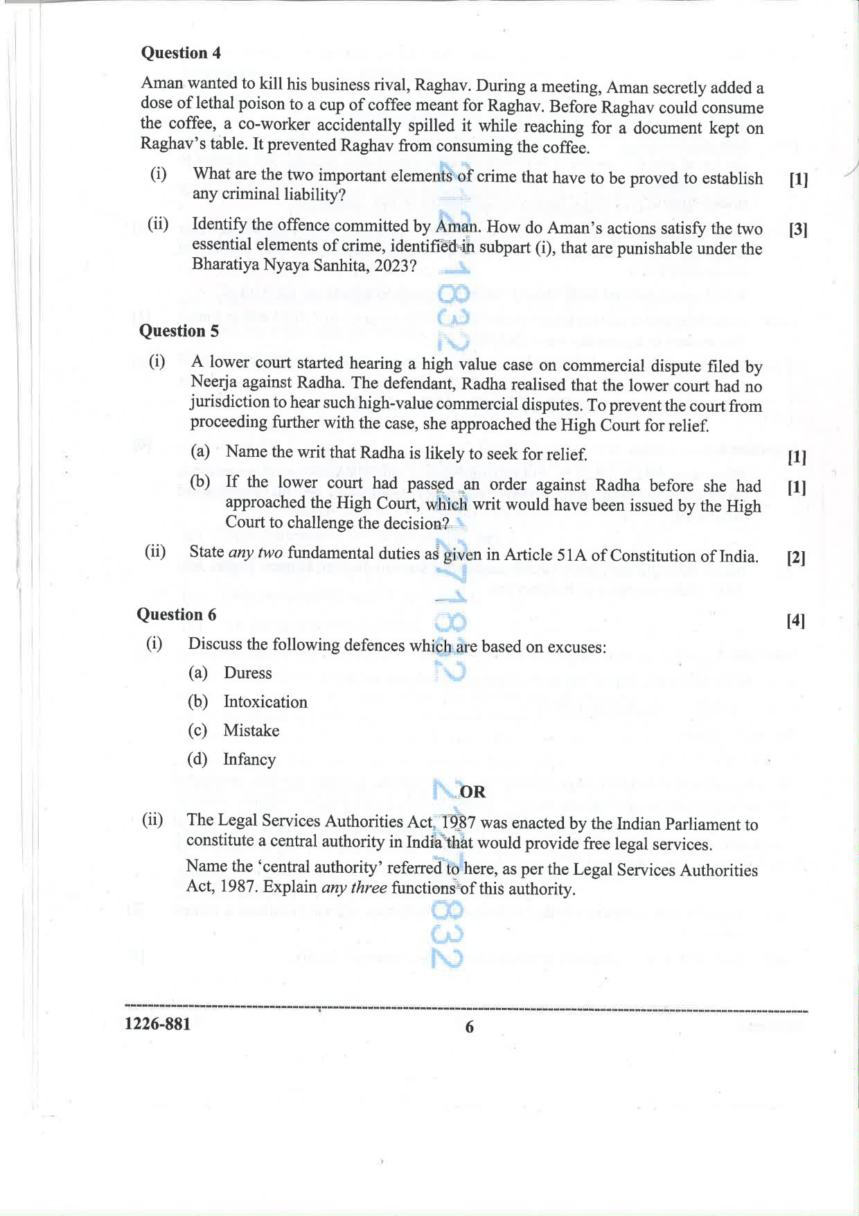 ISC 2026 Legal Studies Question Paper for Class 12 — page 6