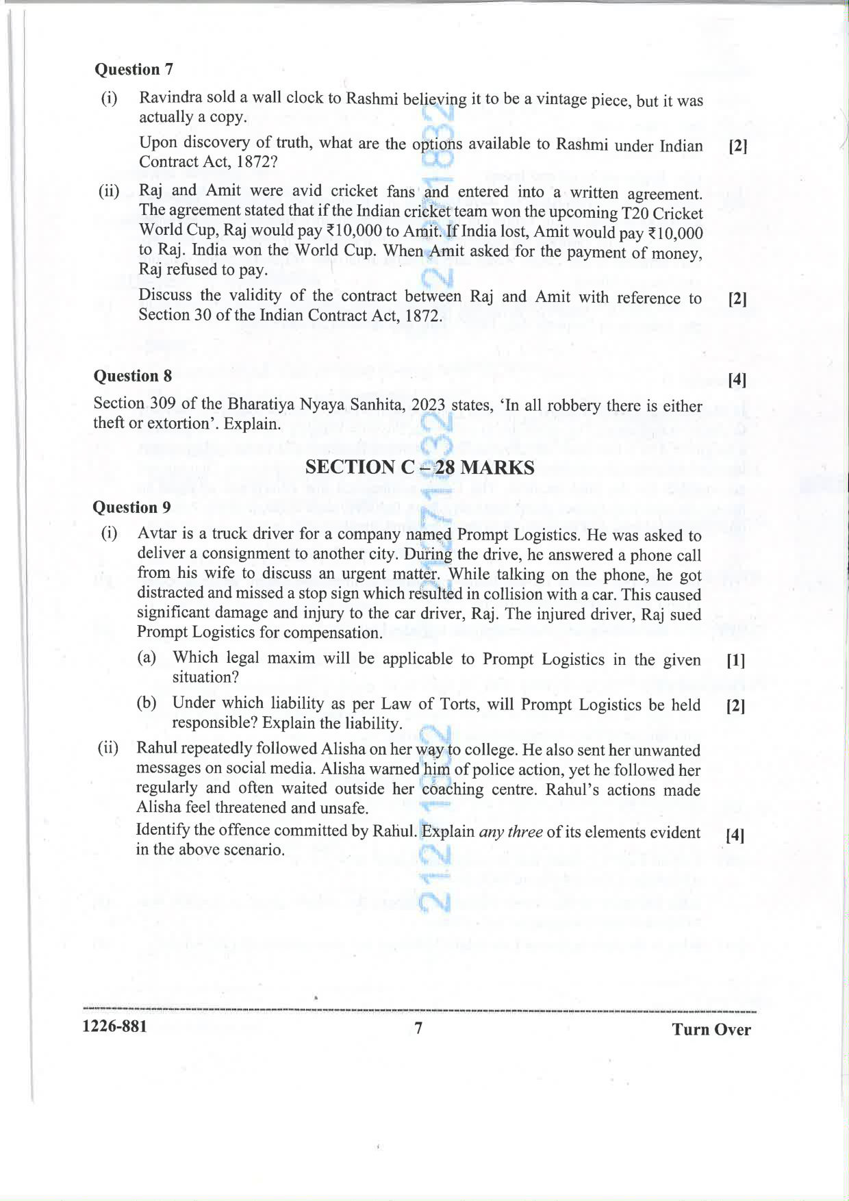 ISC 2026 Legal Studies Question Paper for Class 12 — page 7