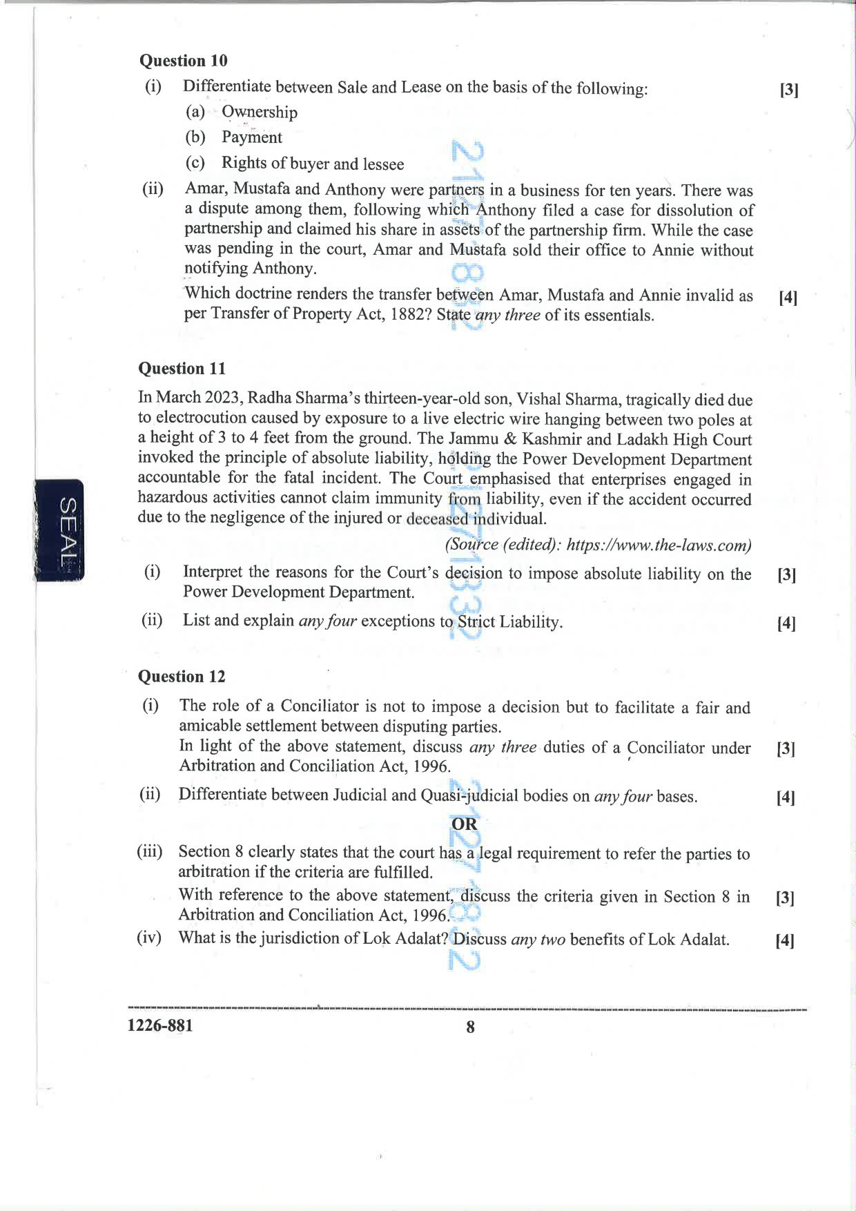 ISC 2026 Legal Studies Question Paper for Class 12 — page 8