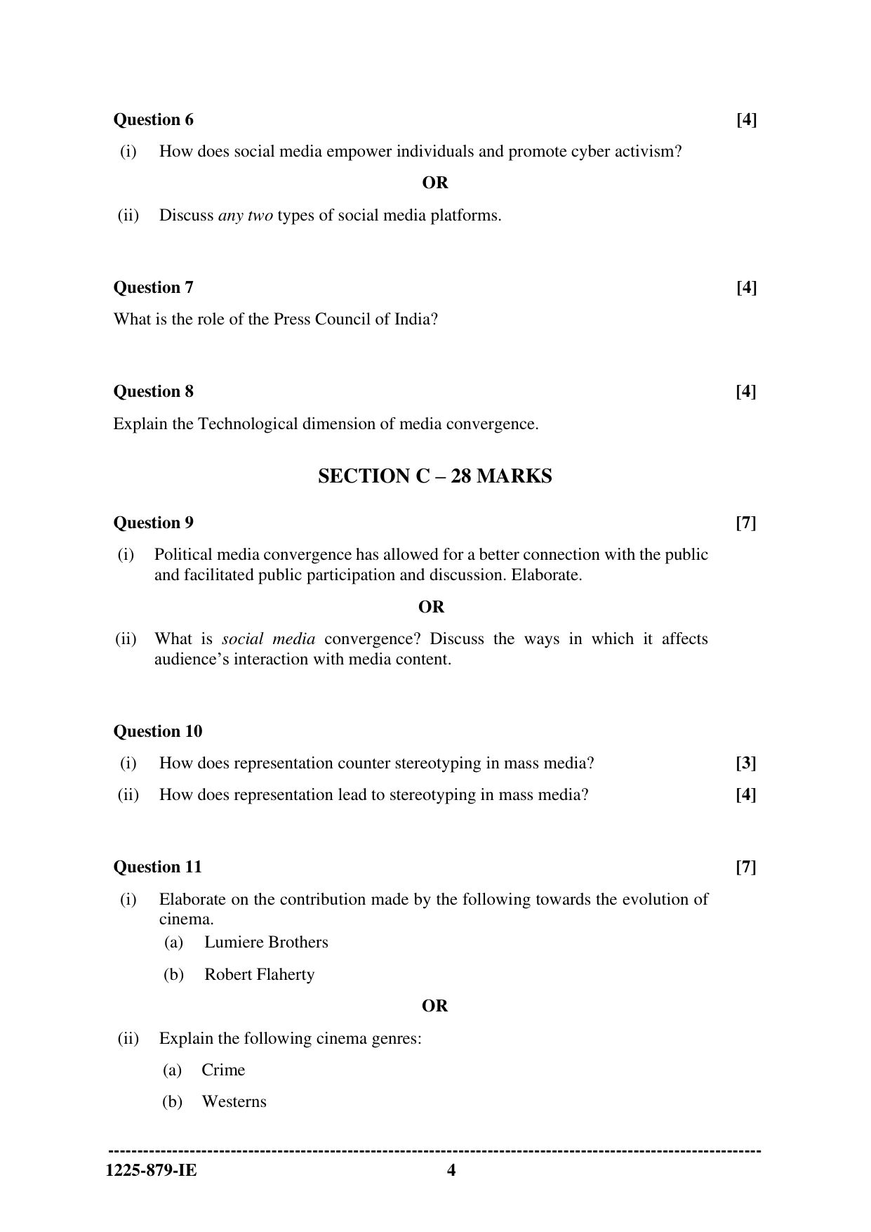 ISC 2025 Mass Media and Communication Improvement Examination Question Paper for Class 12 — page 4